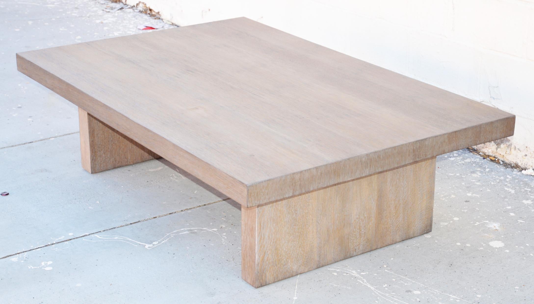 Contemporary Nola Coffee Table in Rift Oak, Made to Order by Petersen Antiques For Sale