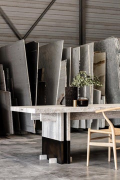 Rift Travertin Dining Table by Andy Kerstens