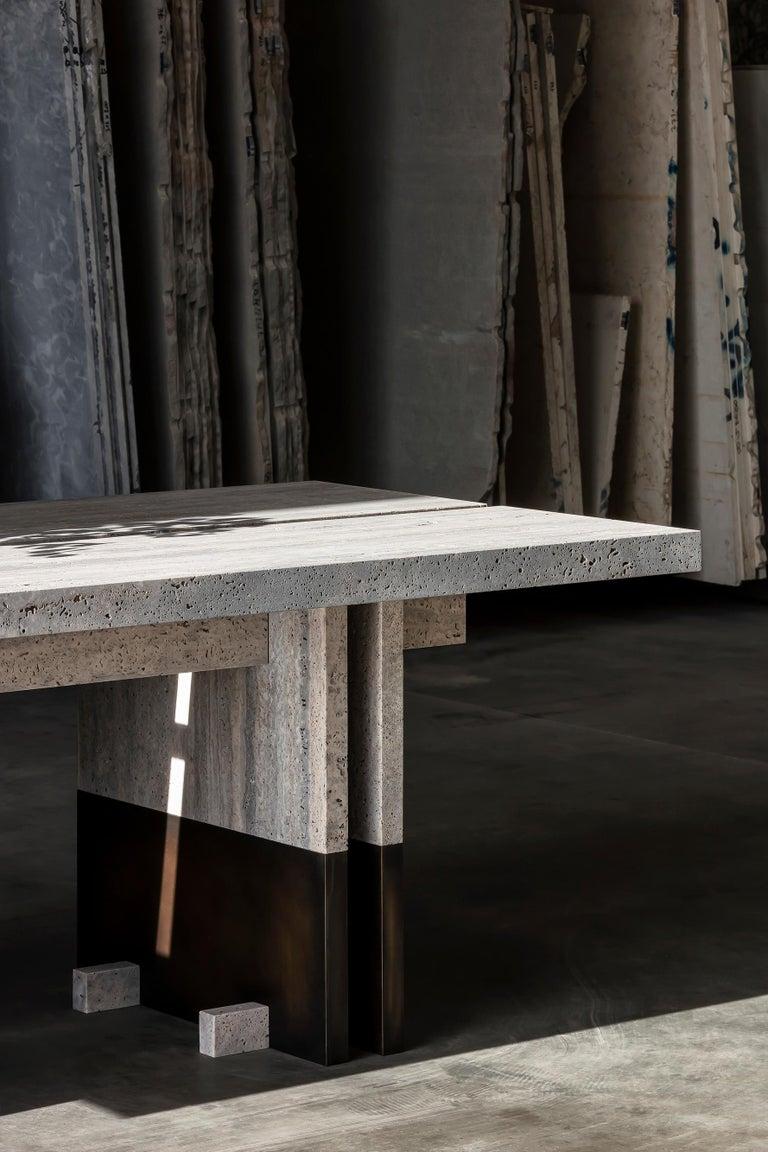 Modern Rift Travertin Dining Table by Andy Kerstens For Sale