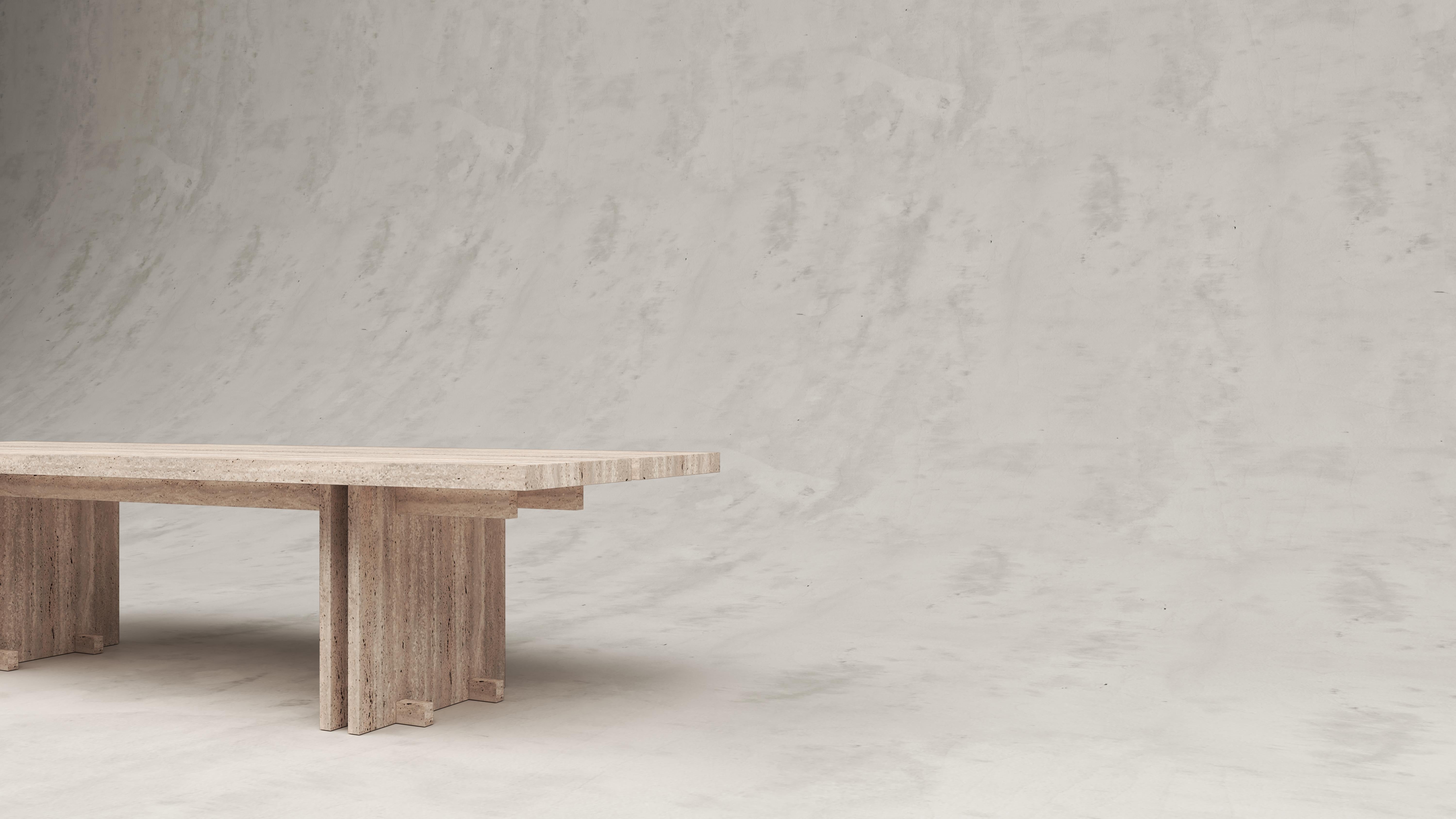 Rift Travertino Gririo Dining Table by Andy Kerstens In New Condition In Geneve, CH