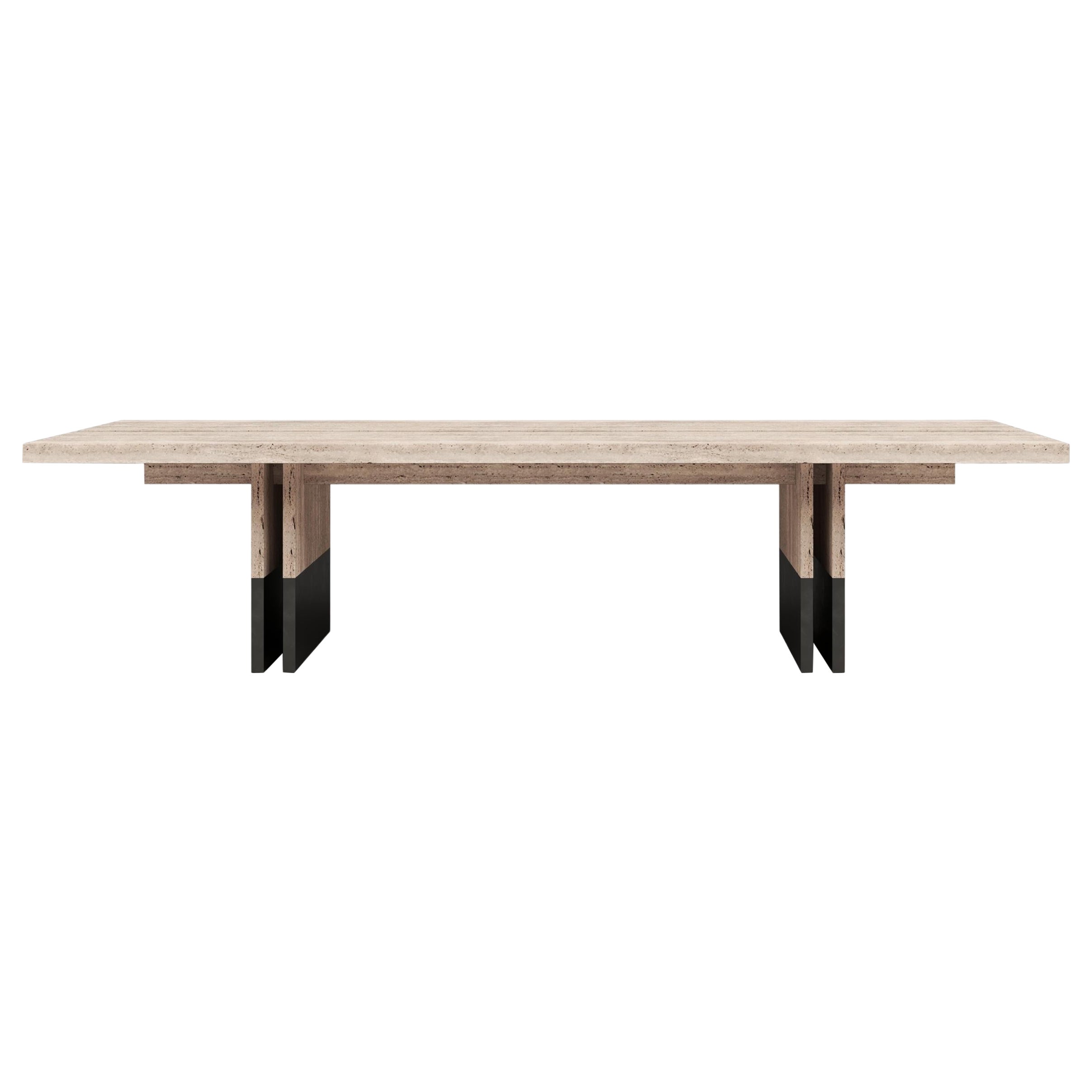Mesa de comedor Rift Travertino Gririo de Andy Kerstens
