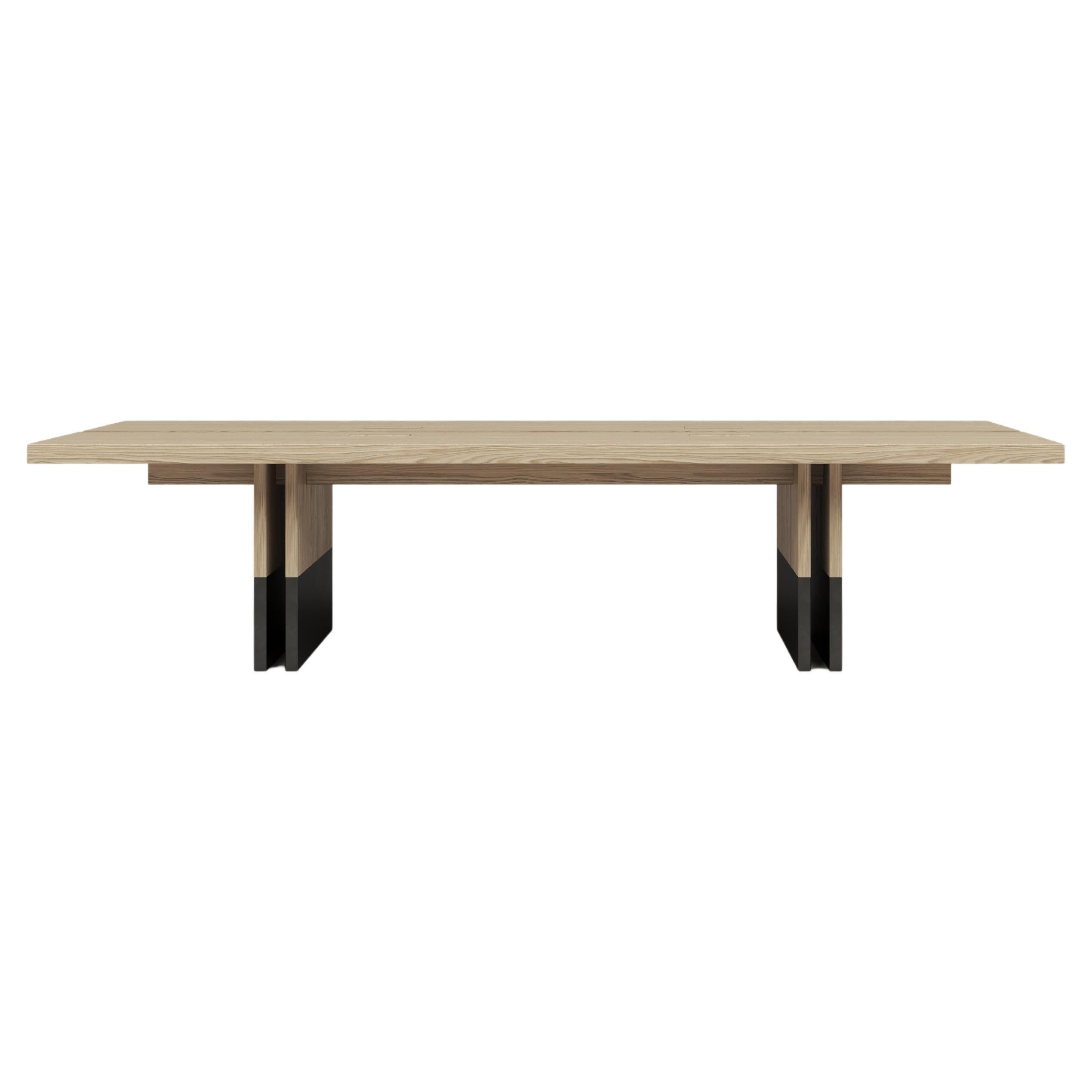 Rift Wood and Metal Dining Table by Andy Kerstens