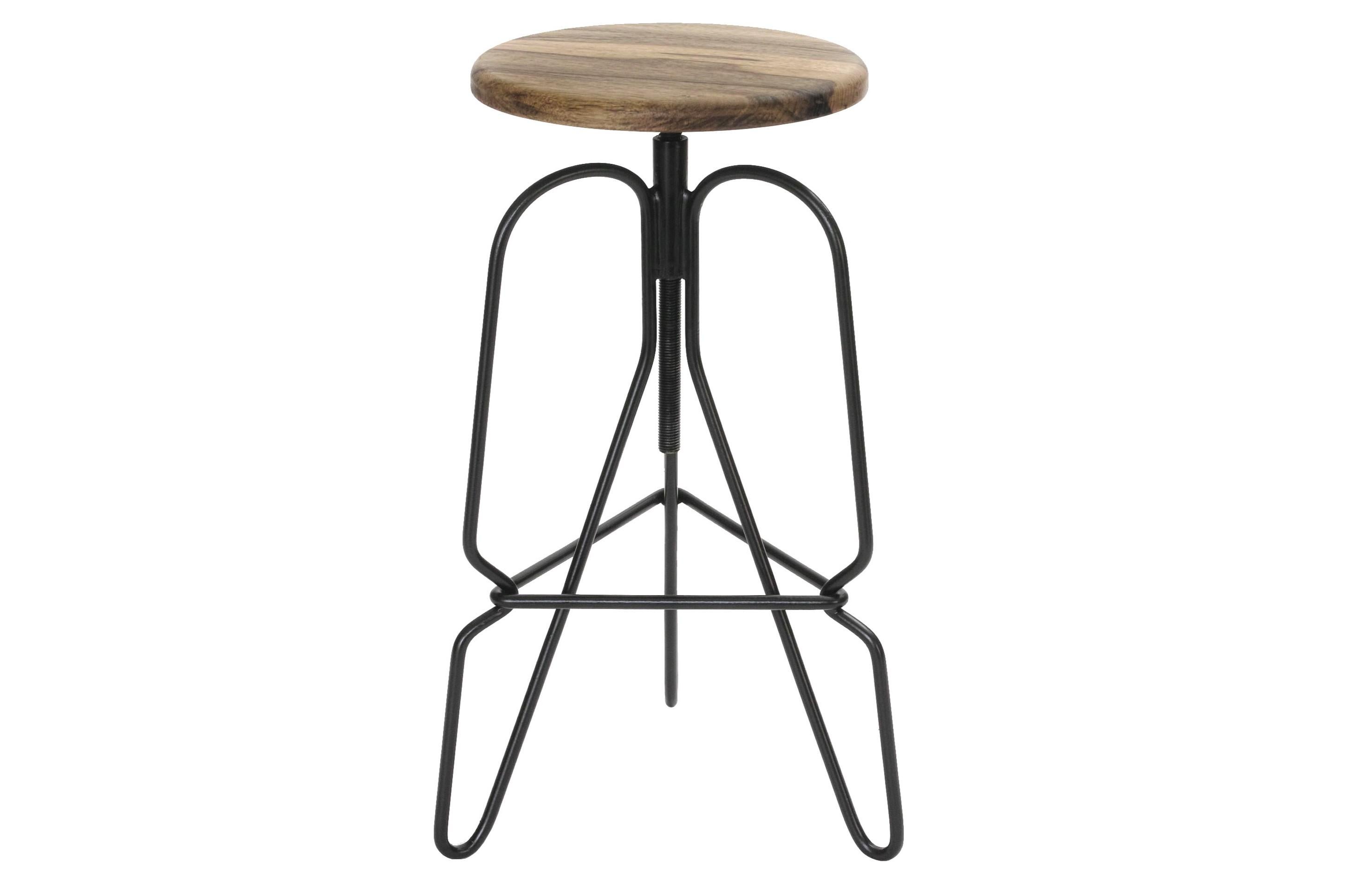 The rig stool is a minimal solid steel stool featuring an adjustable solid Black limba seat on a threaded rod. 
The legs are tied together with a triangular footrest.
This handcrafted piece is hand-oiled using our in-house oils and techniques and