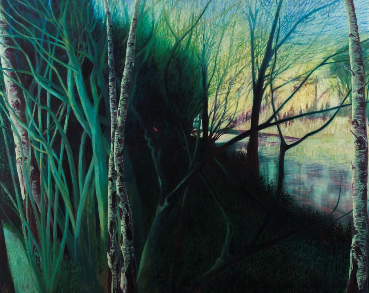 Landscape Painting de Riga Forbes - El acebo cobija al ruiseñor -  paisaje, impresionismo, fauvismo