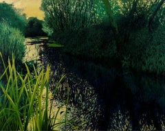 Longing for the Waters with Impatiens –  Landschaft, Impressionismus, Fauvismus, Fauvismus
