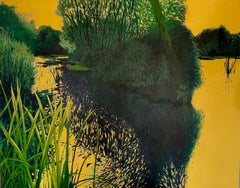 Longing for the Waters with Impatiens -  landscape, impressionism, fauvism