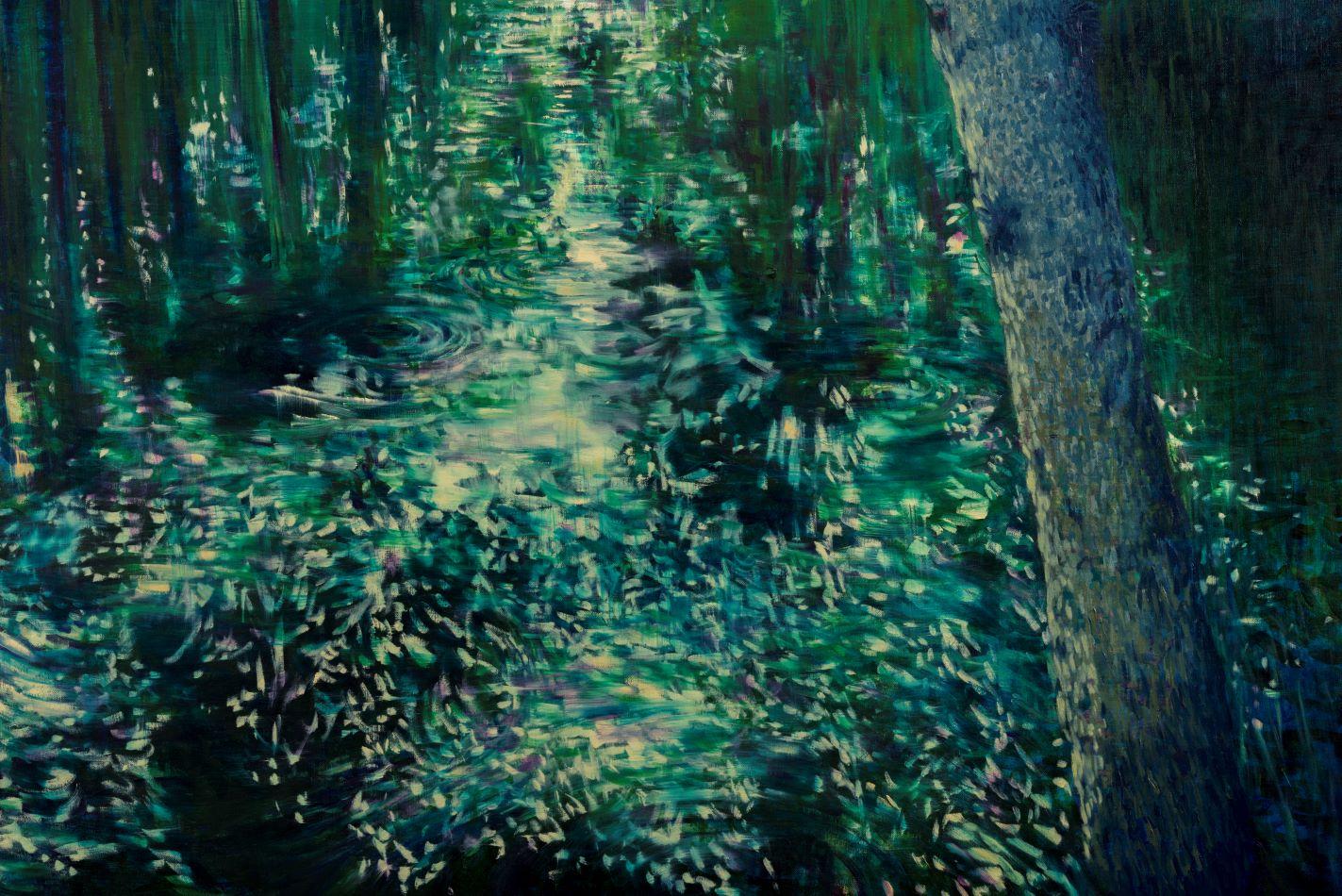Forellen-Tanzteich -  Landschaft, Impressionismus, Fauvismus, Fauvismus – Painting von Riga Forbes