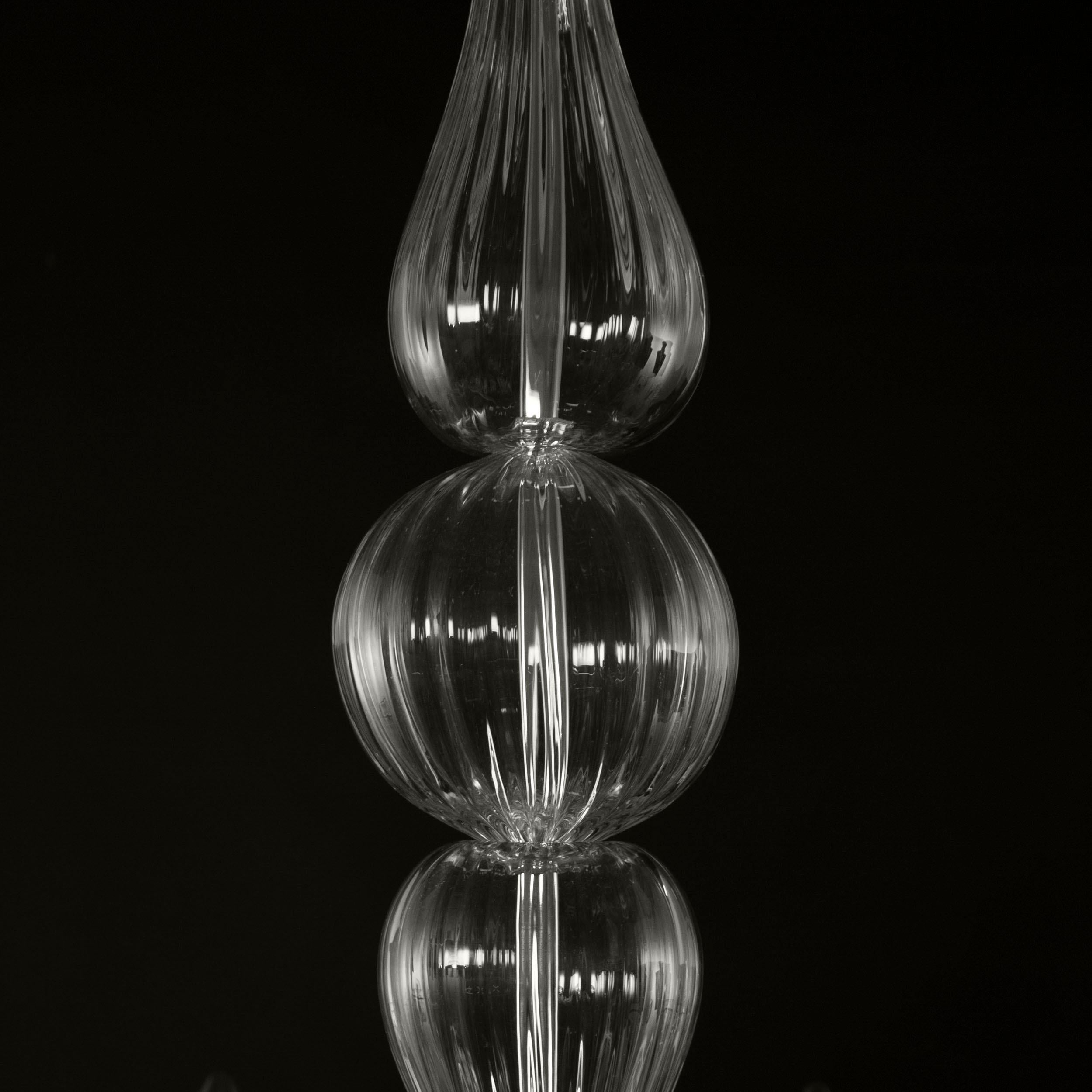 Other Rigadin Chandelier 12 Arms Light Grey Murano Glass Edgar by Multiforme For Sale
