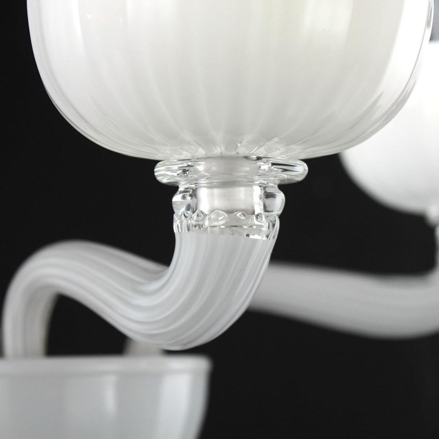 Rigadin Wandleuchter mit 2 Armen aus weißem Muranoglas Edgar von Multiforme (Sonstiges) im Angebot