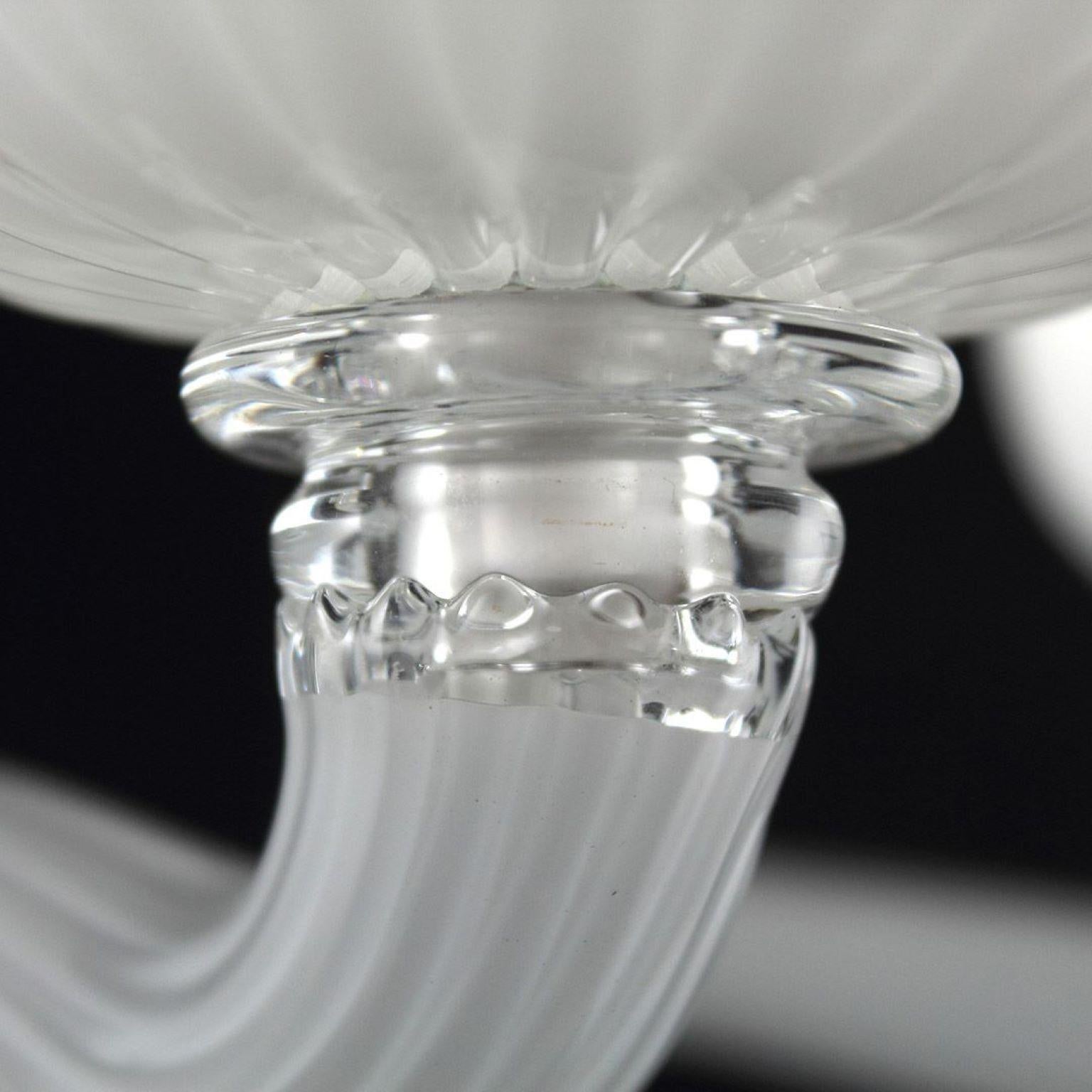 Rigadin Wandleuchter mit 2 Armen aus weißem Muranoglas Edgar von Multiforme (Italienisch) im Angebot