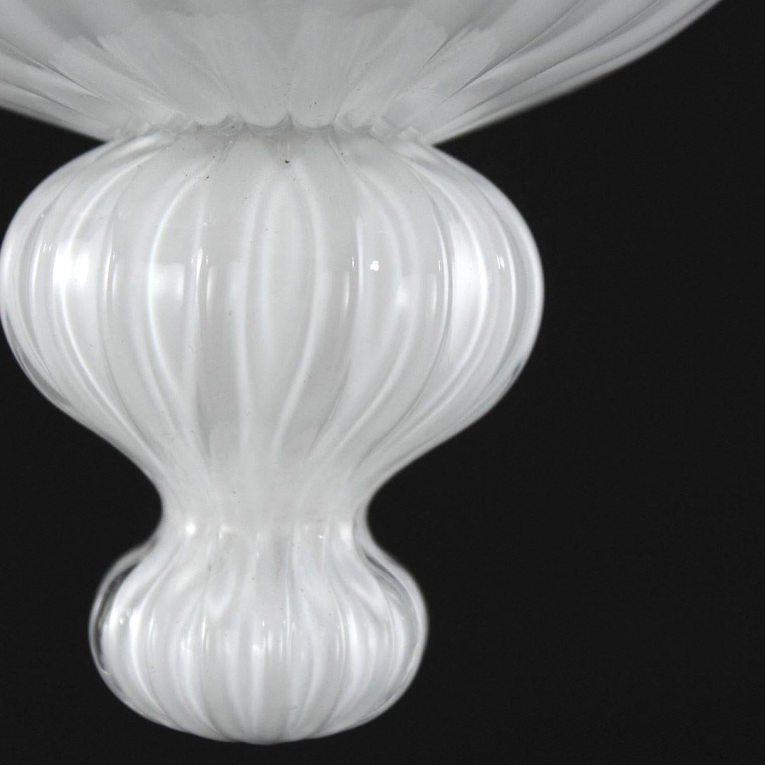 Rigadin Sconce 2 Arms White Murano Glass Edgar by Multiforme In New Condition For Sale In Trebaseleghe, IT