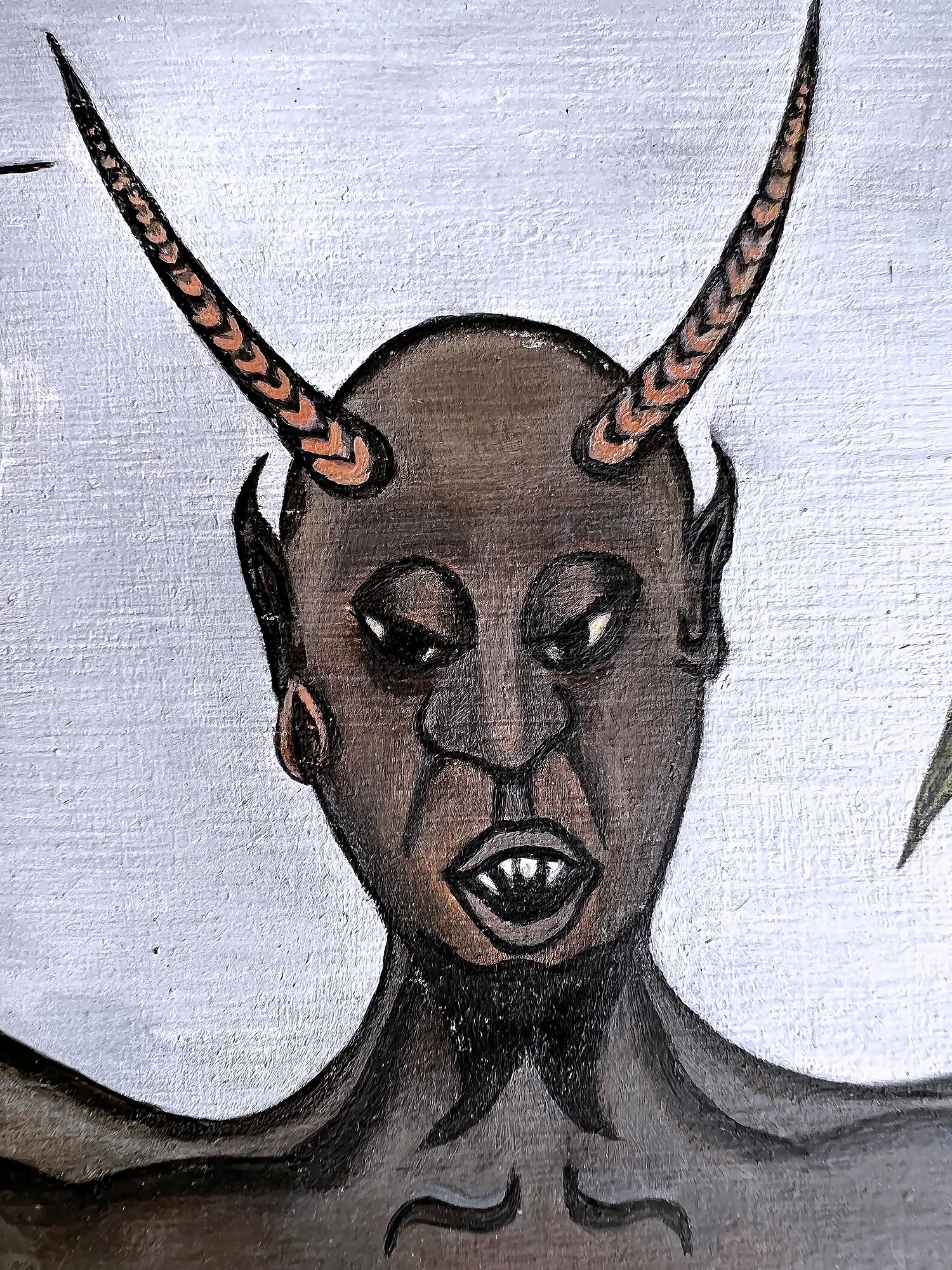 Devil Emerges from Surrealist Voodoo Drum  - Sans titre (Diable) For Sale 2