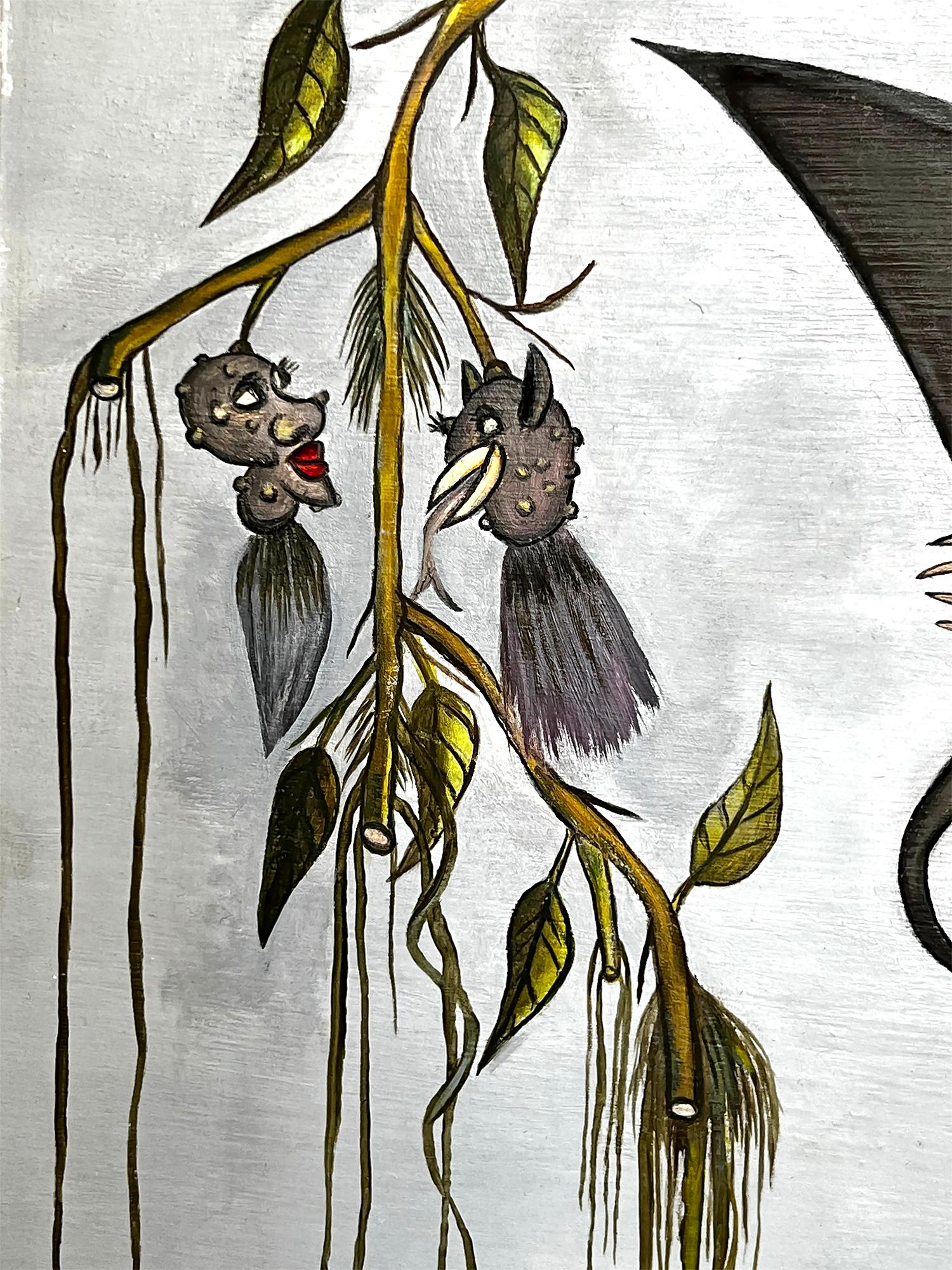 Il diavolo emerge dal tamburo voodoo surrealista  - Senza titolo (Diable) in vendita 3