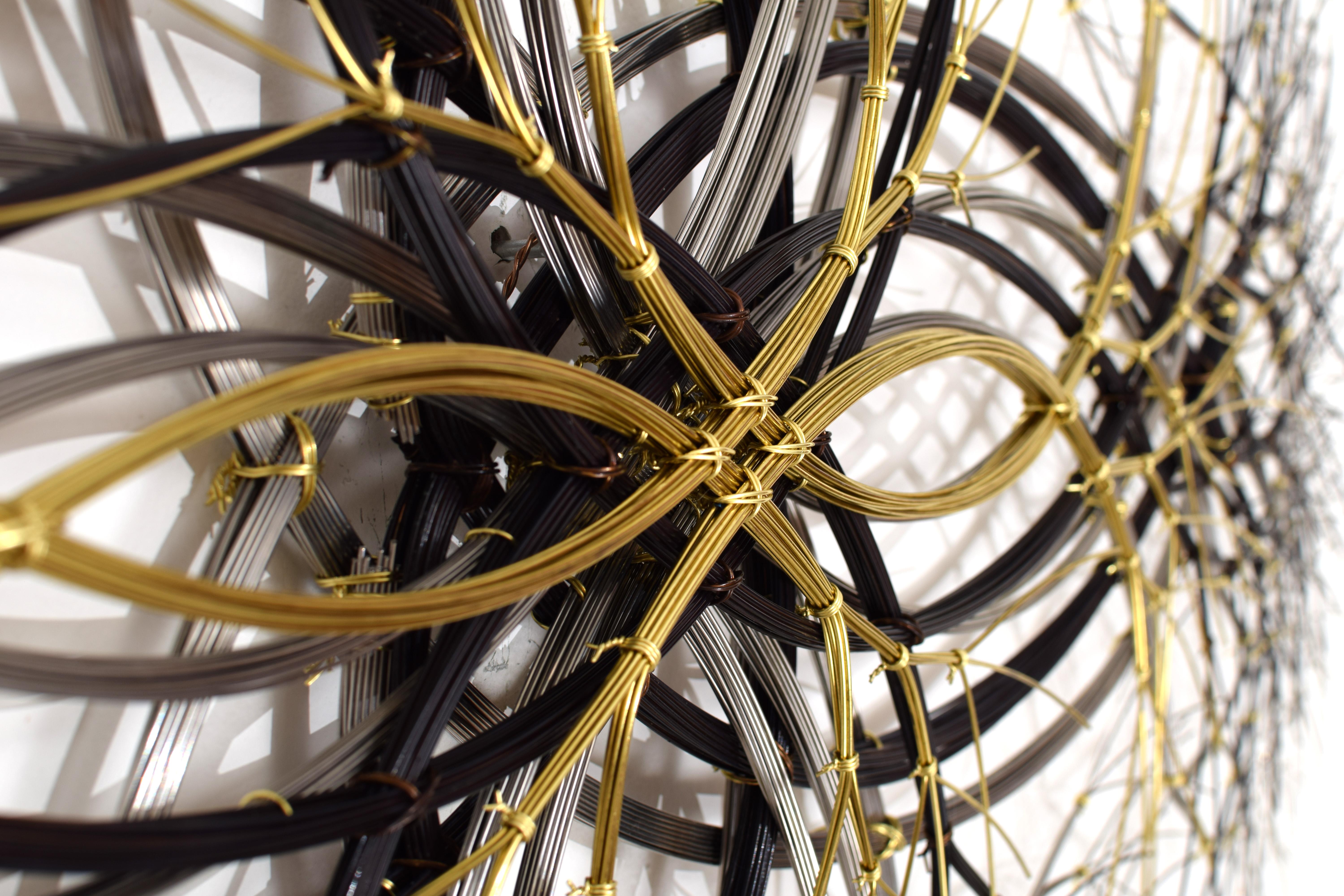 Modern 'Rigel' by Kue King, Metal Wall Sculpture in Brass, Stainless, and Bronze #584