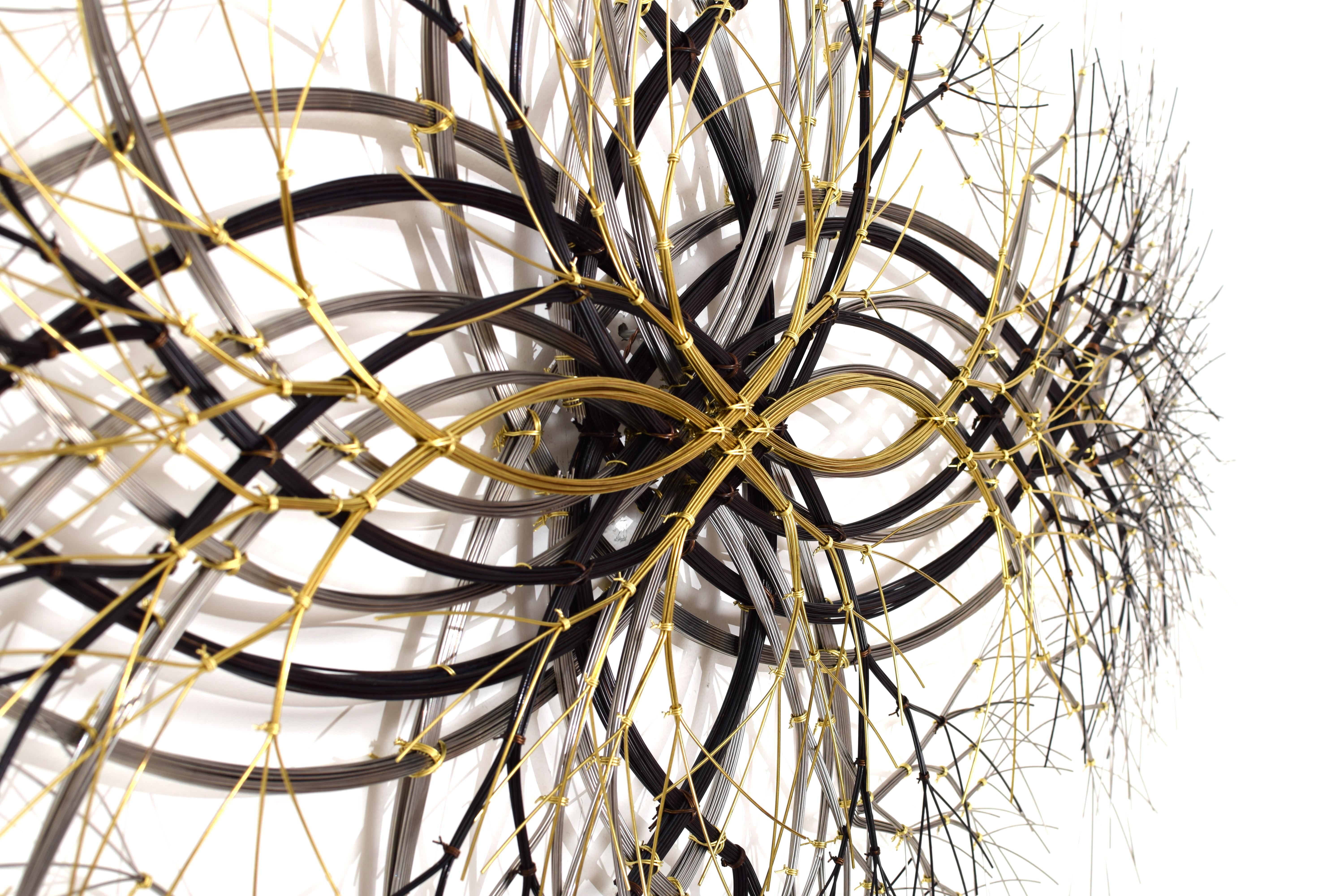 Hand-Crafted 'Rigel' by Kue King, Metal Wall Sculpture in Brass, Stainless, and Bronze #584