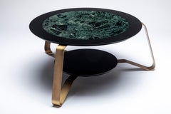Rigel - Sculptural Italian Coffee Table in Marble, Lacquered Wood and Steel