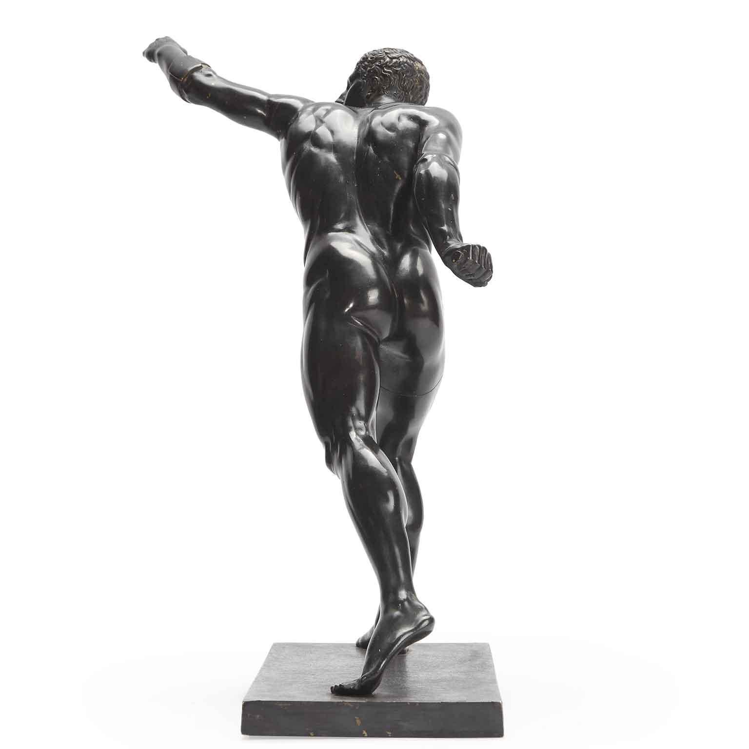 A stunning neoclassical Gladiator bronze sculpture by the Italian artist Francesco Righetti, (Roma 1749-1819) realized in Rome in 1809.

The bronze represents the famous Greek sculpture of a young fighter portrayed in the act of protecting himself