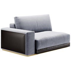 Right or Left Arm Contemporary Sofa Settee Velvet Leather