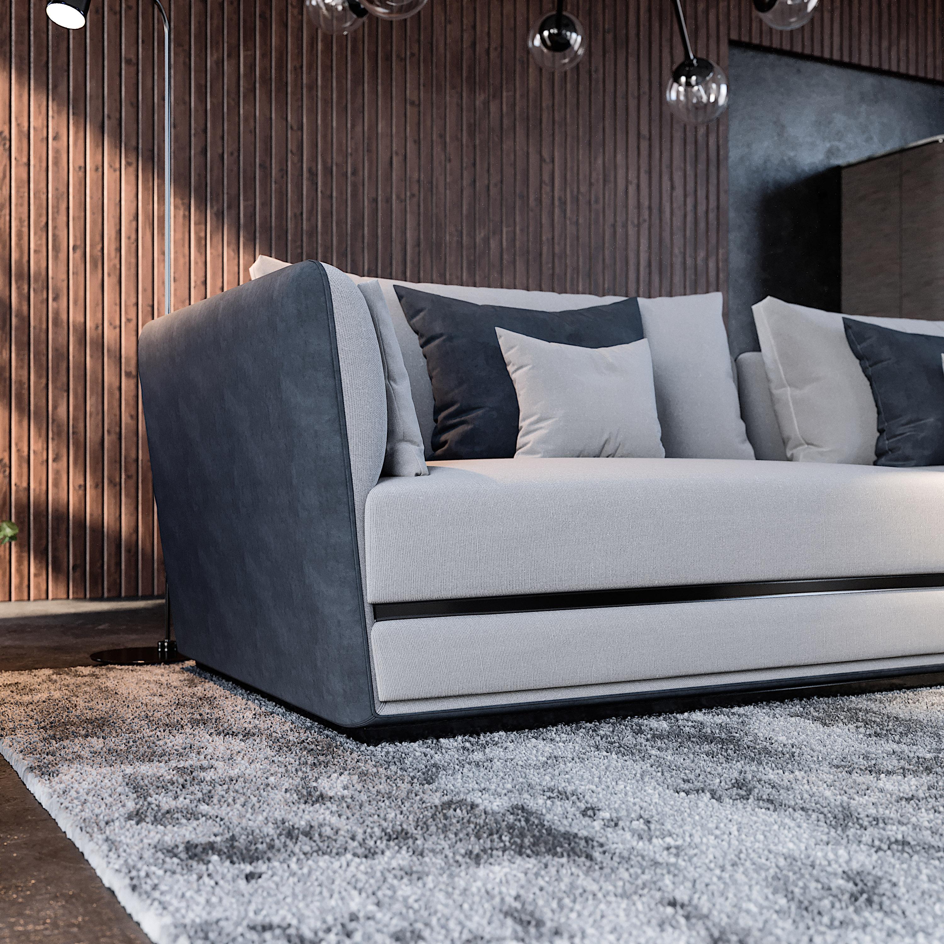 Hand-Crafted Right/Left Arm Single Geometric Modular Sofa Settee Velvet For Sale