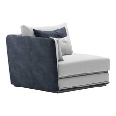 Right/Left Arm Single Geometric Modular Sofa Settee Velvet