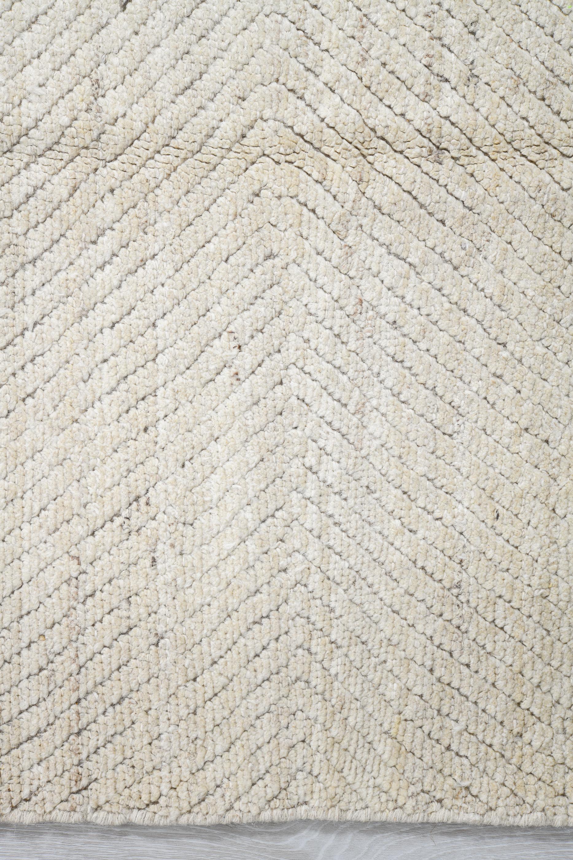 Afghan Right or Left Yellow Cream Arrows on Tulu Wool For Sale