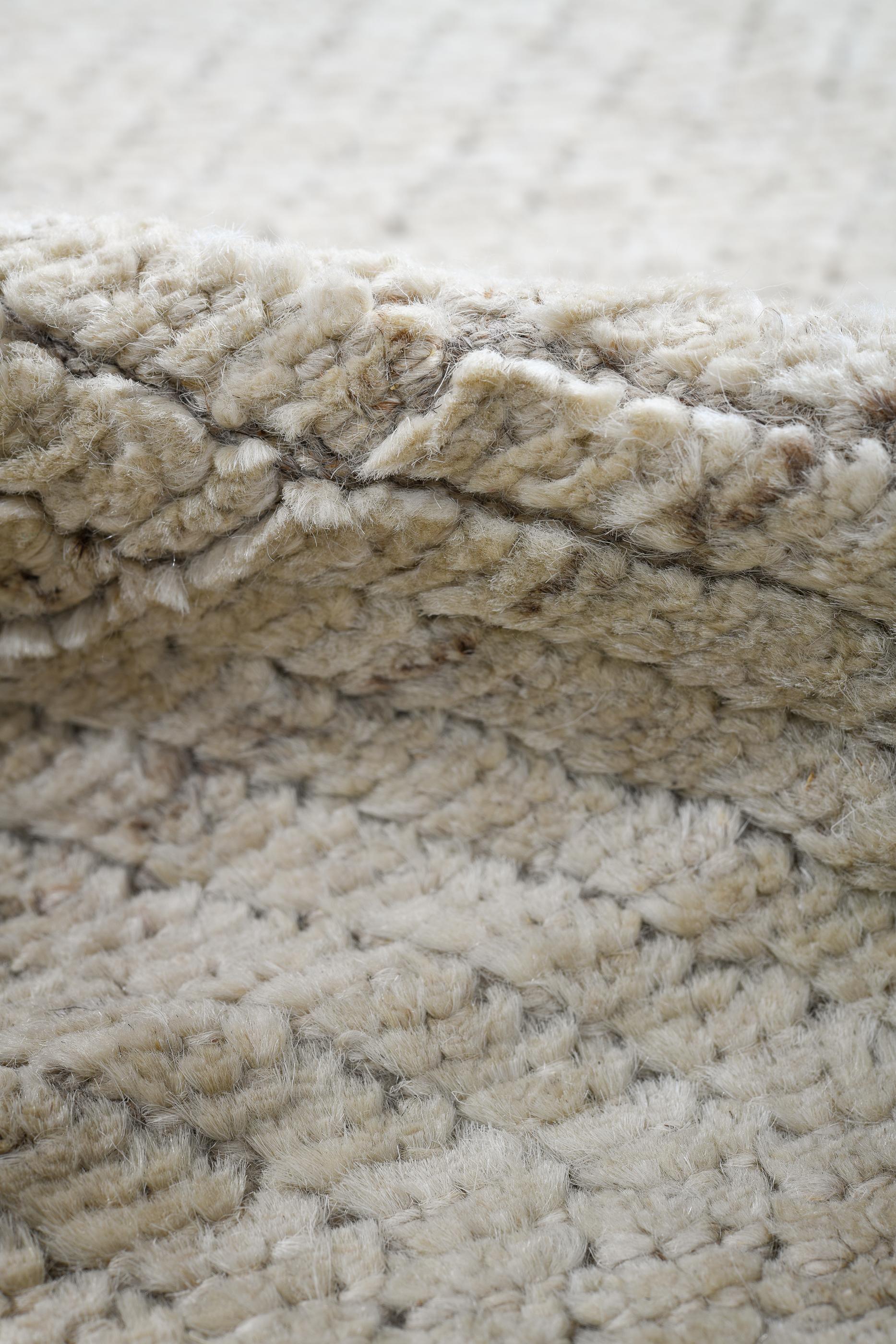 Contemporary Right or Left Yellow Cream Arrows on Tulu Wool For Sale