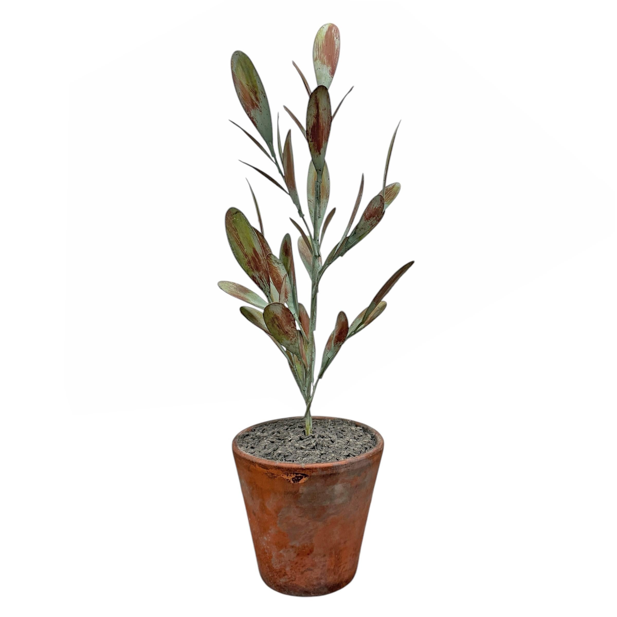 Country RIGHT  PROPER Designed Tole Olive Topiary For Sale