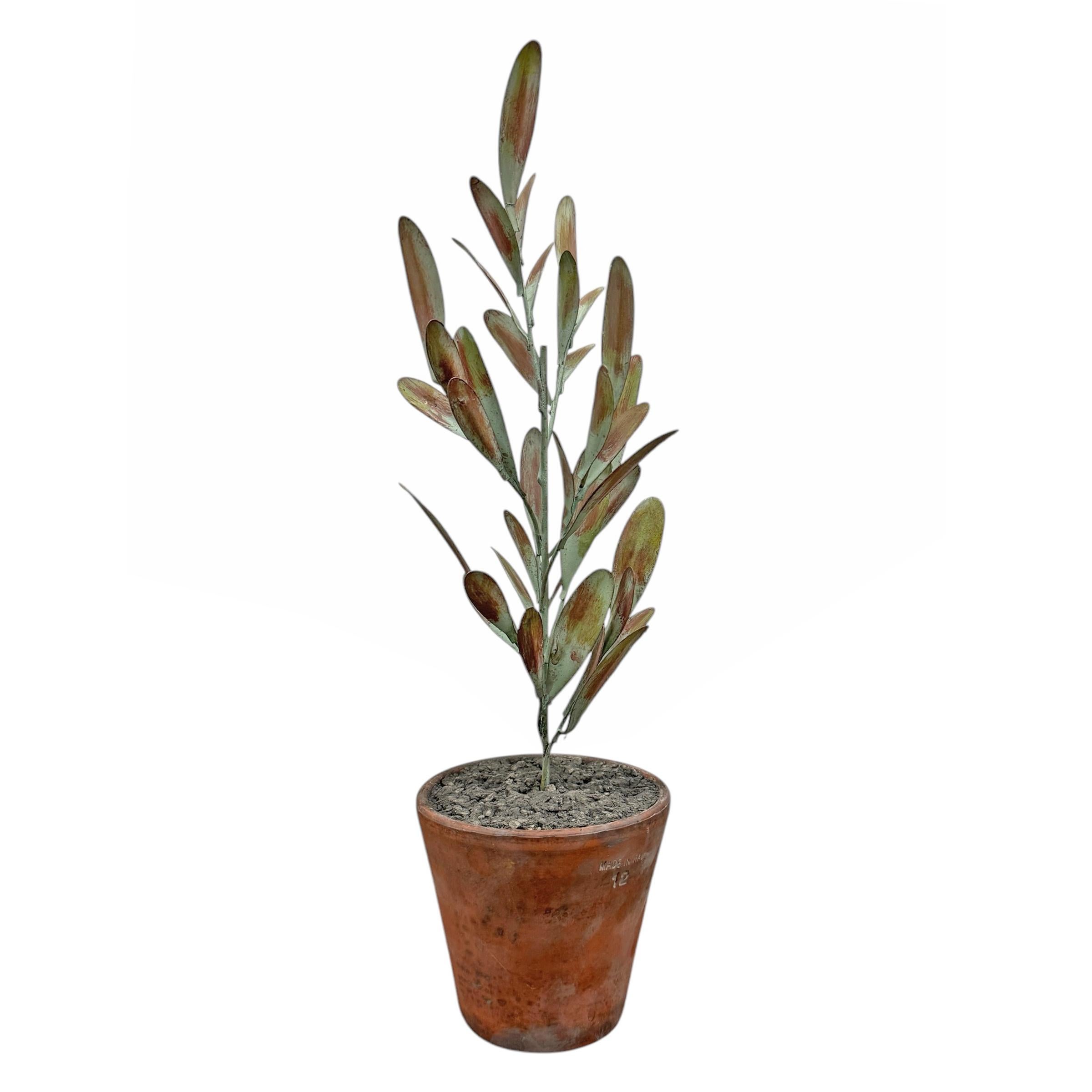 American RIGHT  PROPER Designed Tole Olive Topiary For Sale