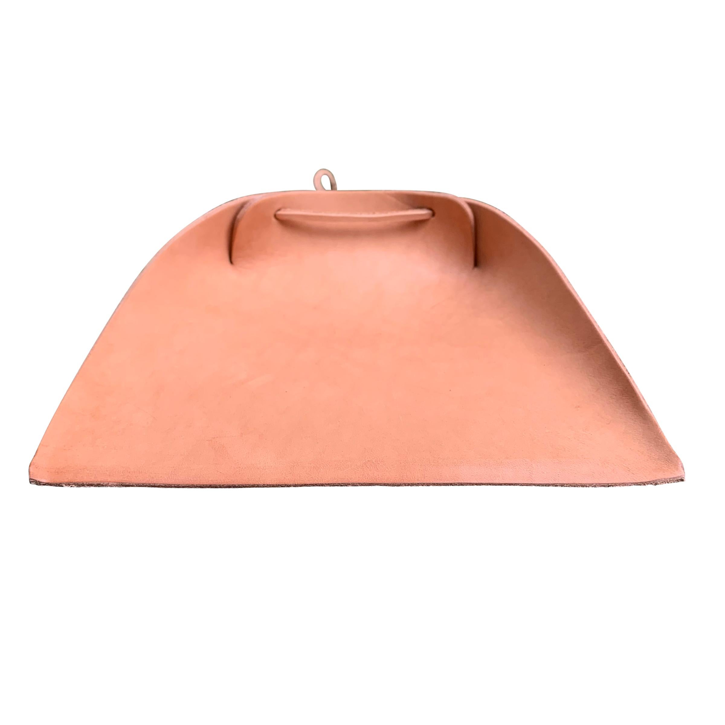 Contemporary Right Proper Handmade Natural Leather Dust Pan