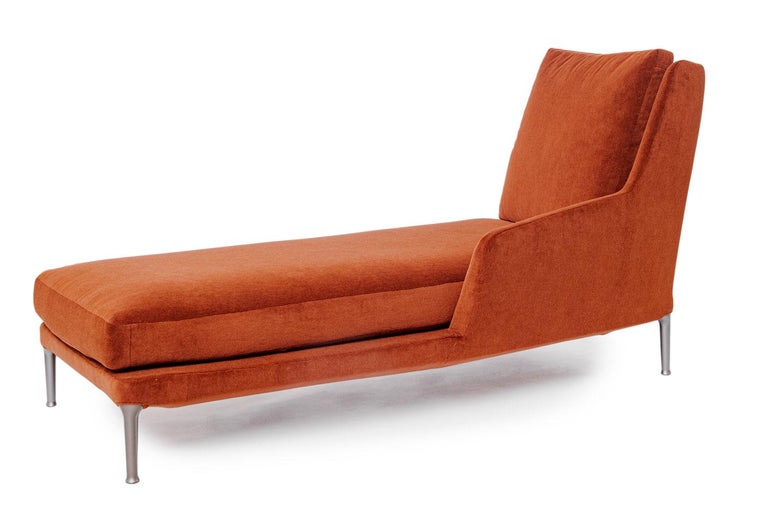 Right Rust Colored Fabric Upholstered Chaise Lounge, B&B Italia For Sale at  1stDibs