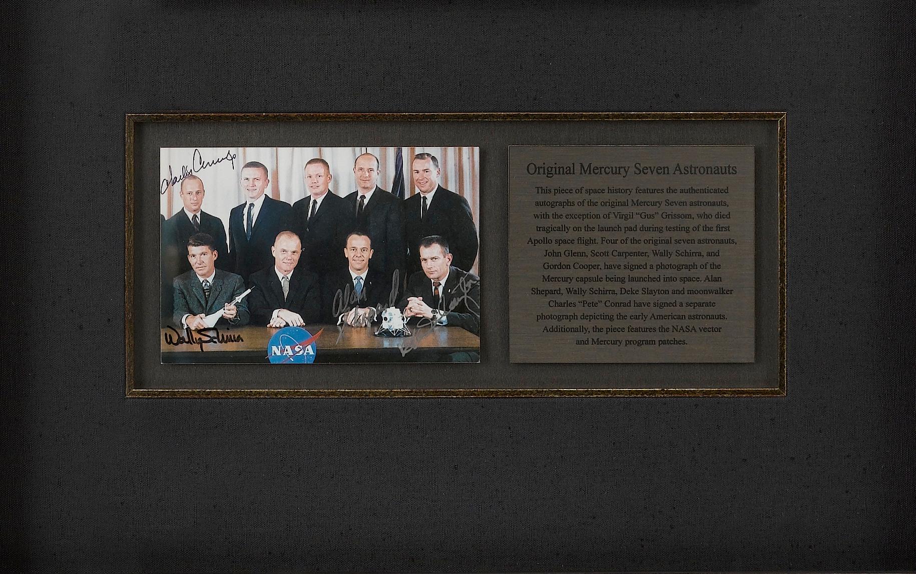 Right Stuff, Original Mercury Seven Astronauts, Signed Photographs In Excellent Condition In Colorado Springs, CO