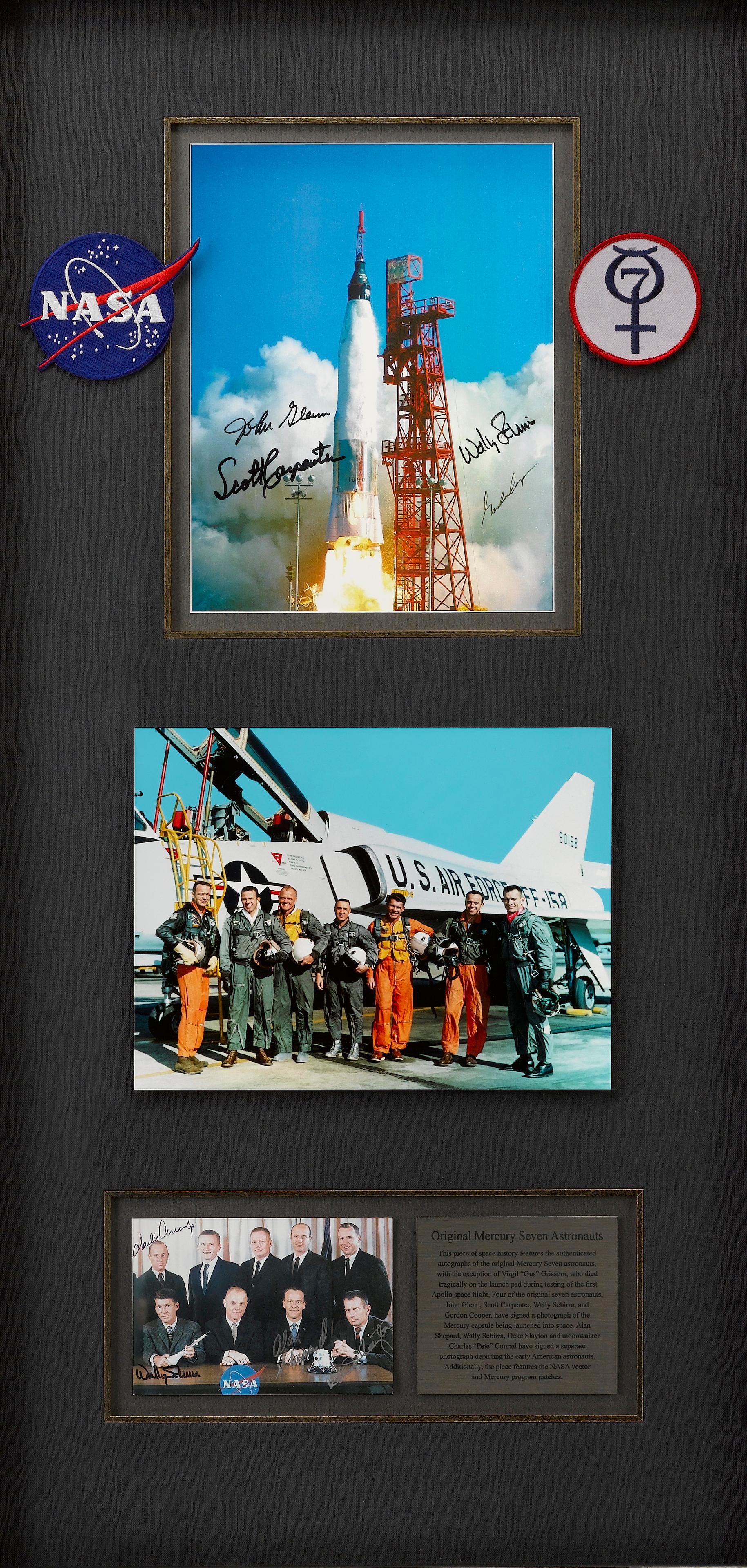 20th Century Right Stuff, Original Mercury Seven Astronauts, Signed Photographs
