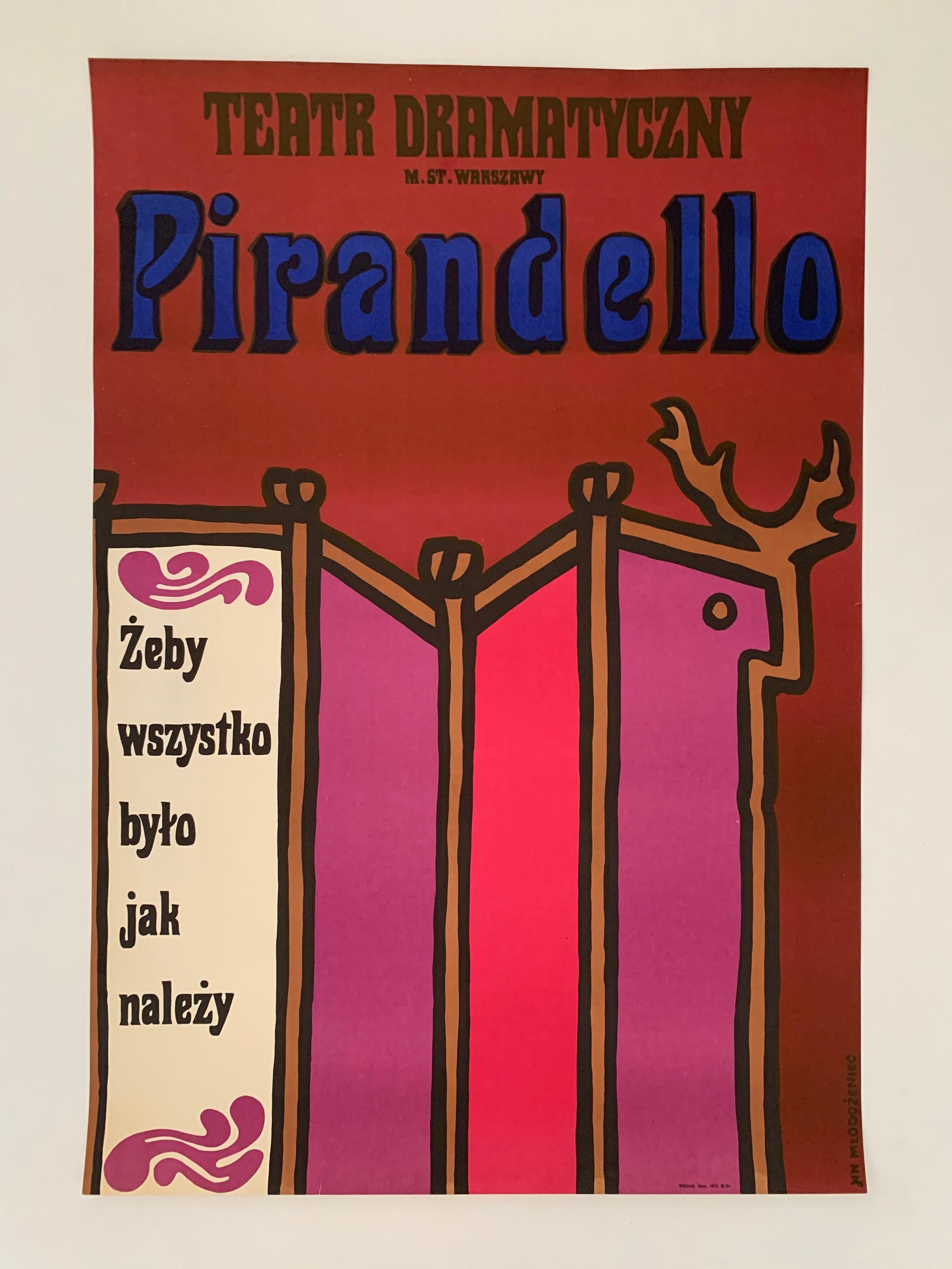 Right You Are, If You Think So, Vintage Polish Poster by Jan Mlodozeniec, 1973 In Excellent Condition For Sale In London, GB