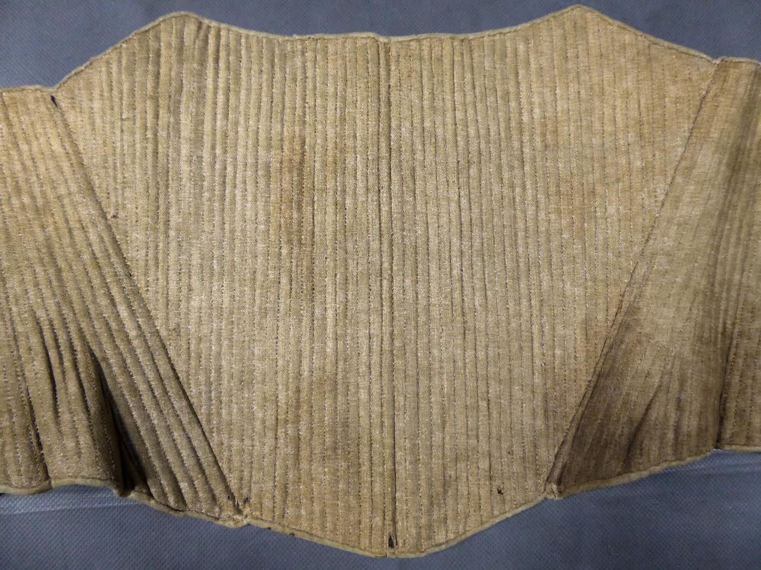 Rigid 18th Century Whale Boned Linen Bodice Circa 1730 2