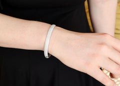 Rigid Opening Bracelet in 18 Karat White Gold and 8 Carat Diamonds