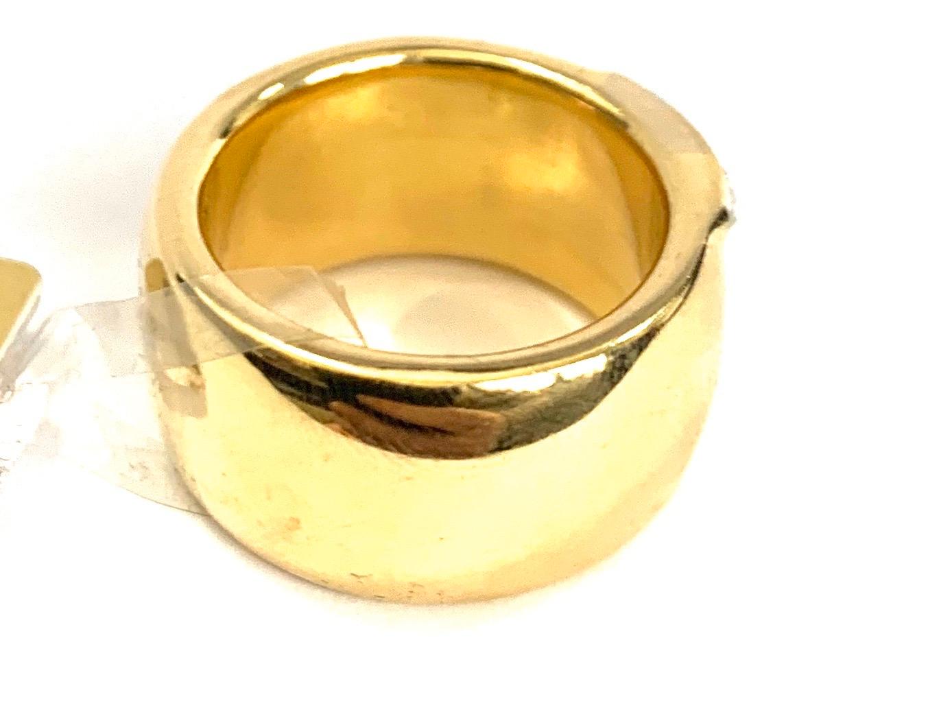 Women's or Men's Rigid Ring 18 Karat Gold and White Diamond Central For Sale
