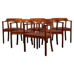 Rigmor Andersen og Annelise Bjørner. Set of six mahogany armchairs, model ‘KA’