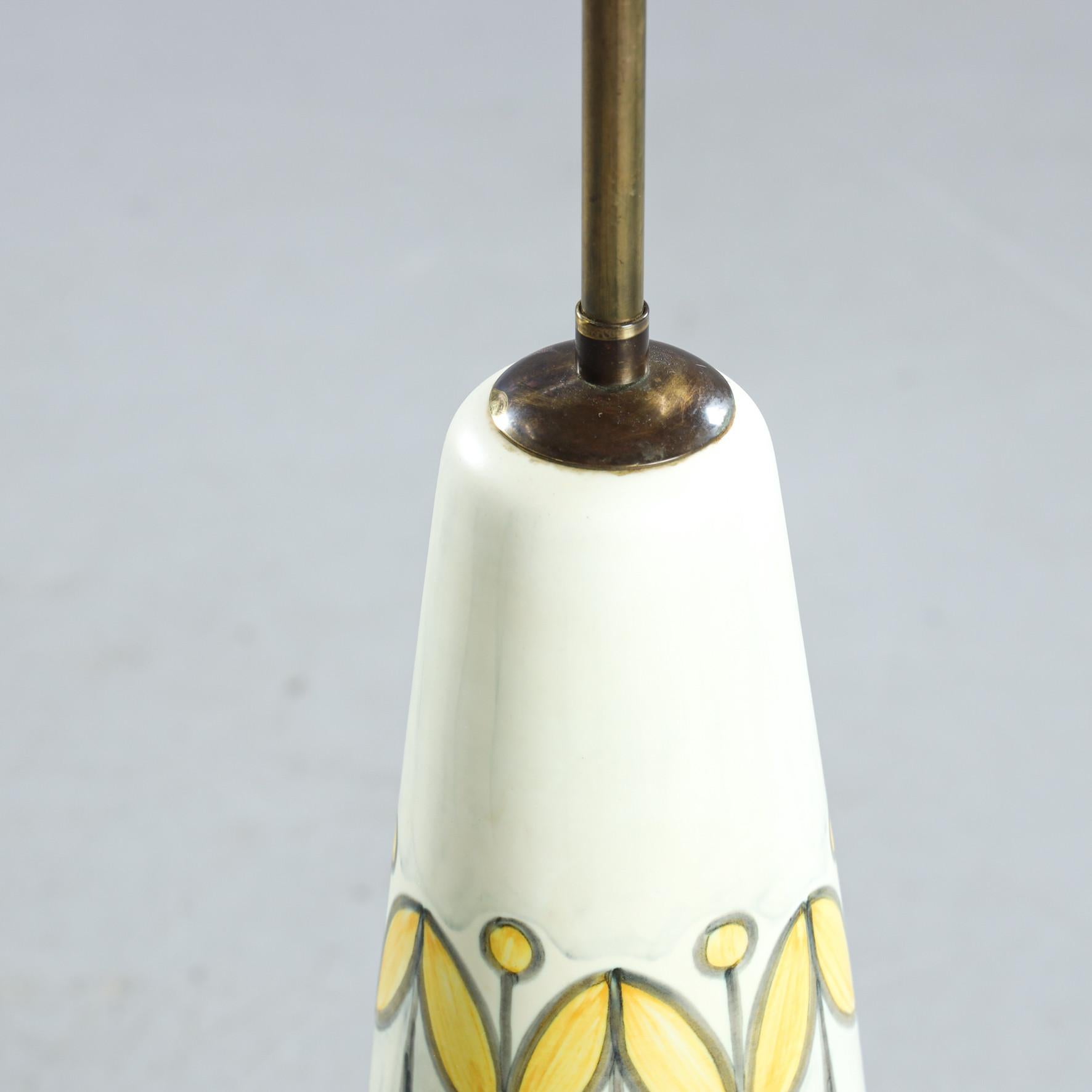 Lampadaire Rigmor Nielsen en céramique et laiton peint à la main pour Soholm Suède 1960 Bon état - En vente à Paris, FR