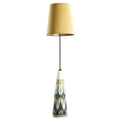 Rigmor Nielsen Floor lamp Hand painted ceramic and brass for Soholm Sweden 1960