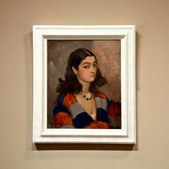 "Chiquita" Ritratto di Ragazza Modernismo Francese Firmato