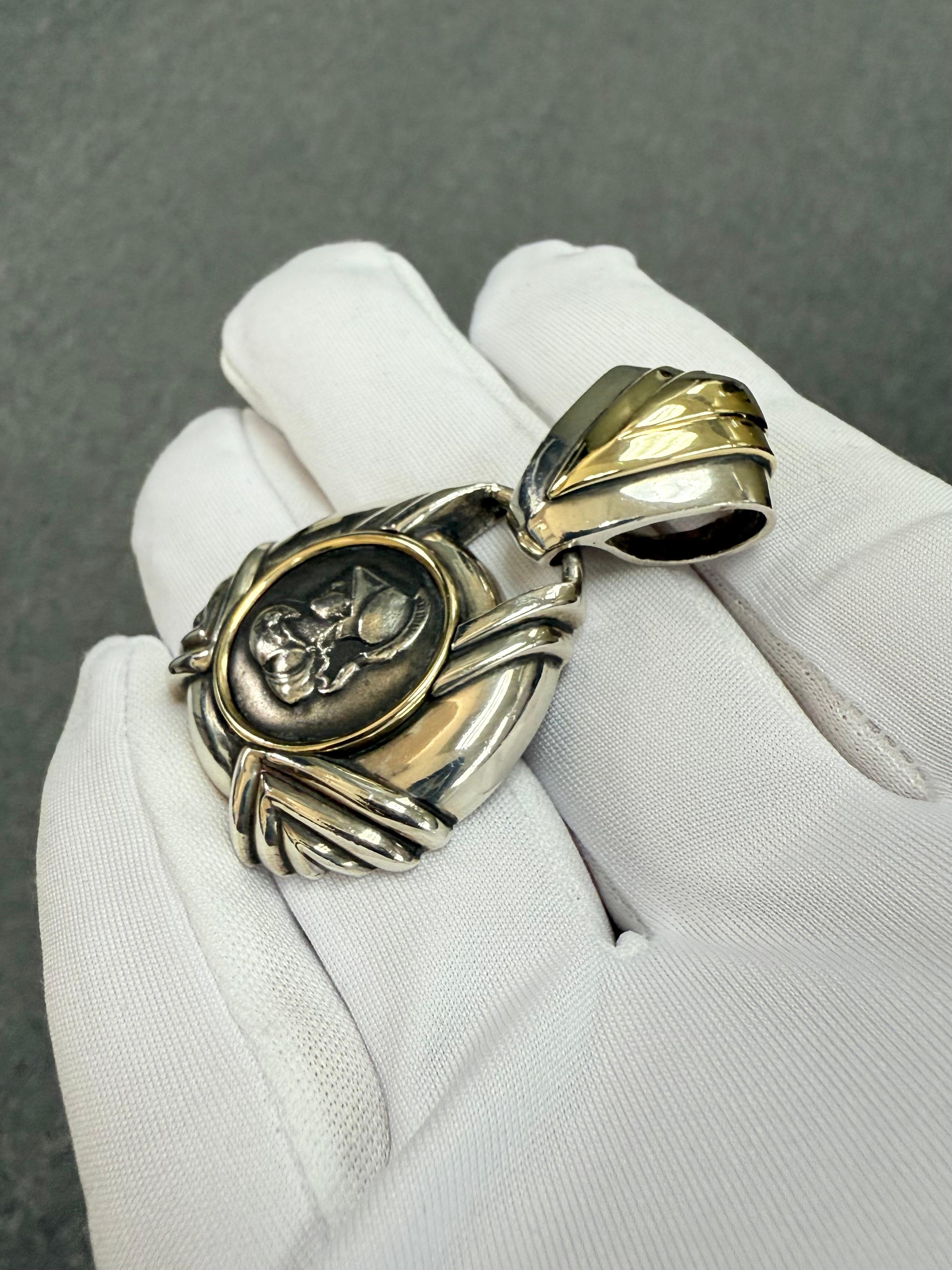 Rigoberto Coin Replica Silver And Gold Slide Pendant Necklace For Sale 6