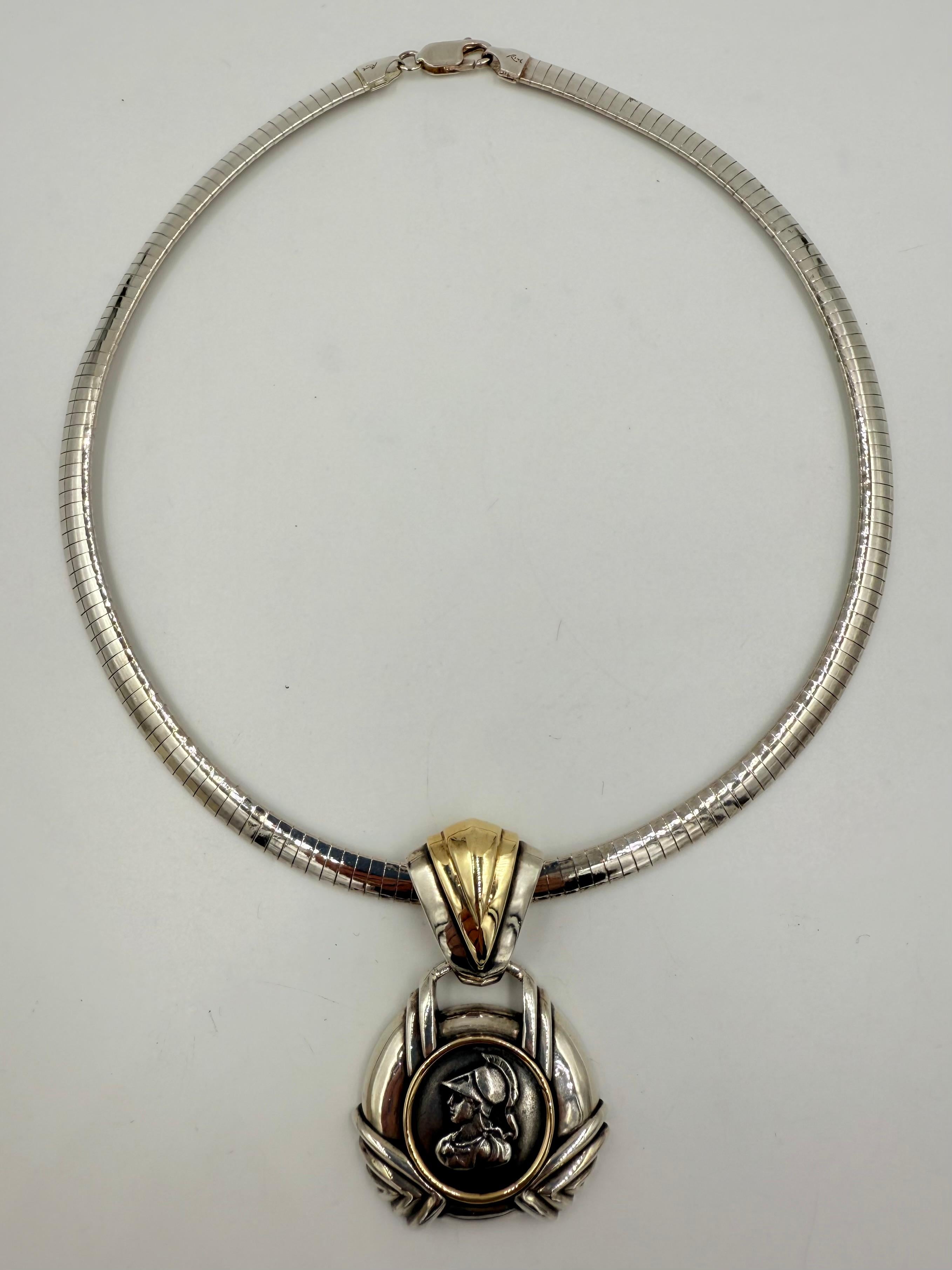 Rigoberto Coin Replica Silver And Gold Slide Pendant Necklace For Sale 7