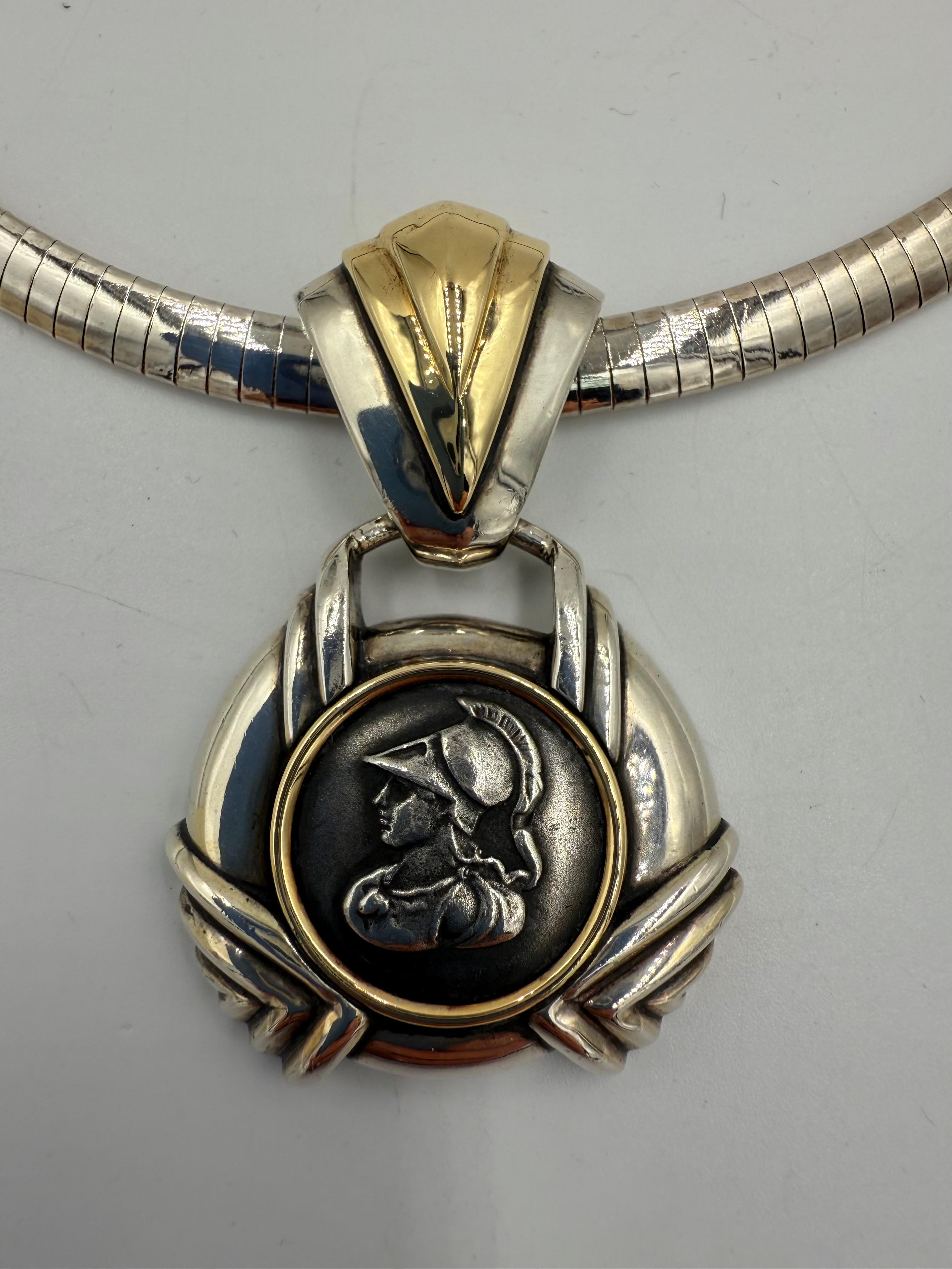 Rigoberto Coin Replica Silver And Gold Slide Pendant Necklace For Sale 8