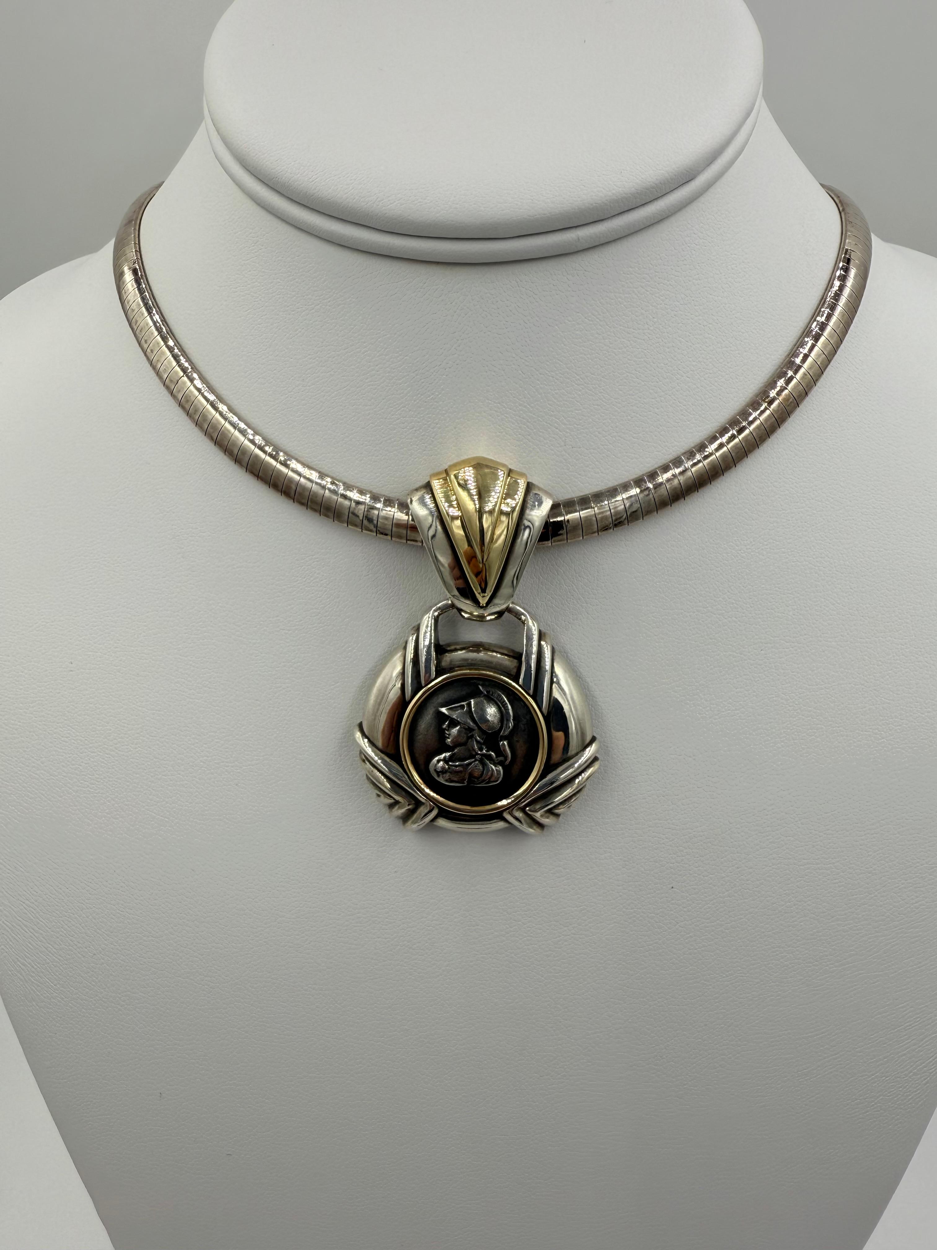 Rigoberto Cameo Coin Replica Silver And Gold Slide Pendant Necklace.

The 