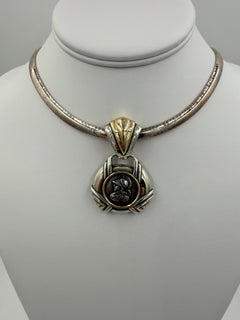 Rigoberto Coin Replica Silver And Gold Slide Pendant Necklace