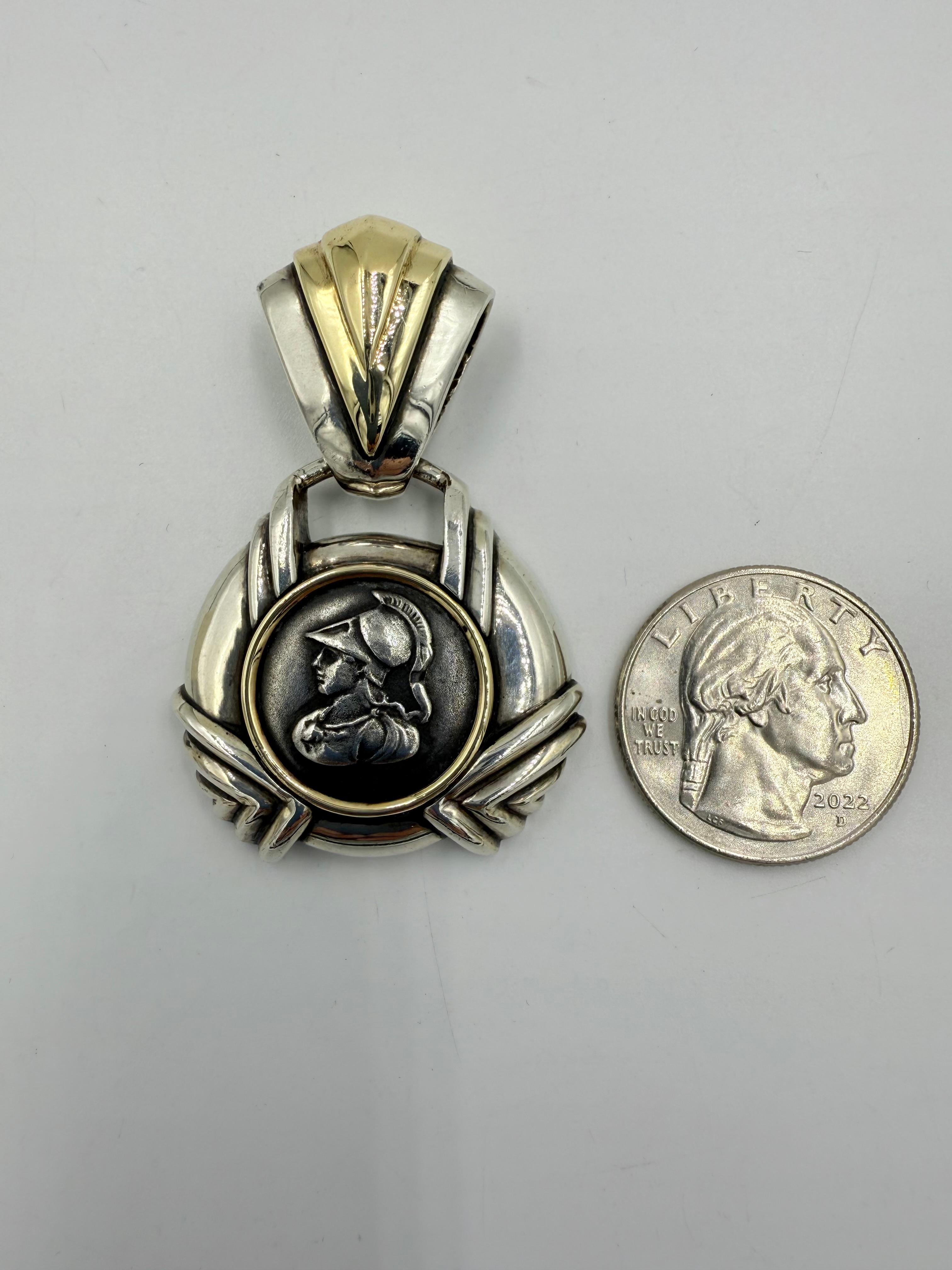 Rigoberto Coin Replica Silver And Gold Slide Pendant Necklace For Sale 1