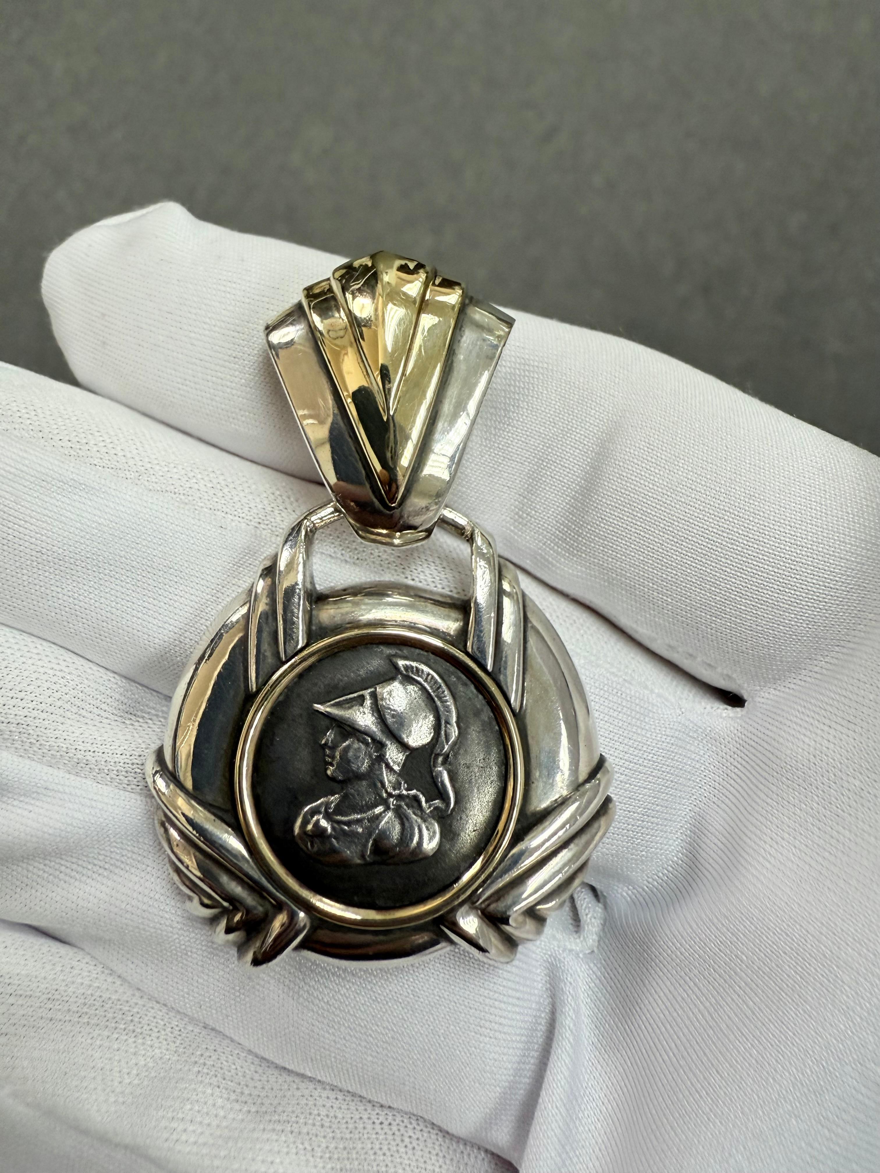 Rigoberto Coin Replica Silver And Gold Slide Pendant Necklace For Sale 2