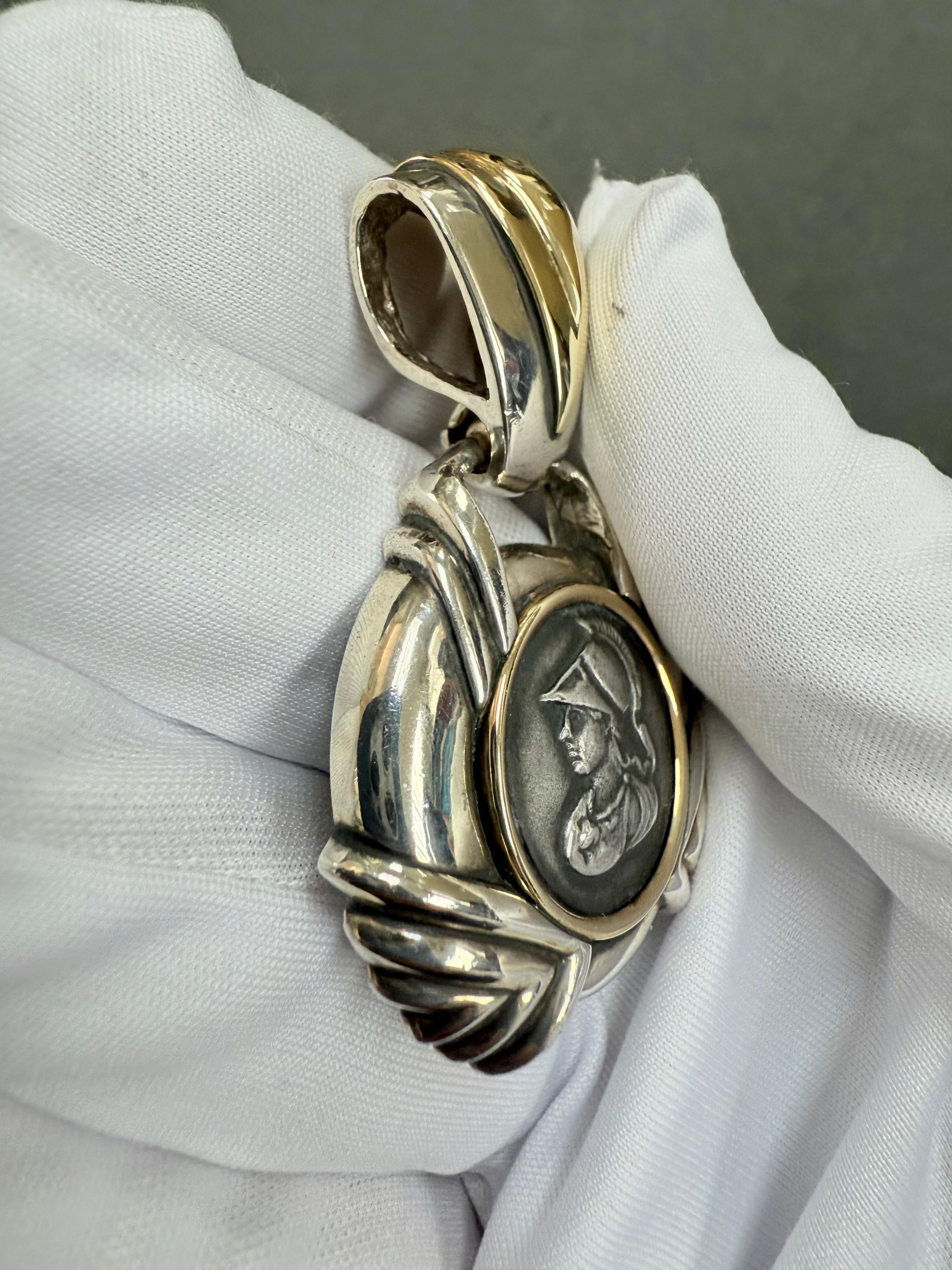 Rigoberto Coin Replica Silver And Gold Slide Pendant Necklace For Sale 3