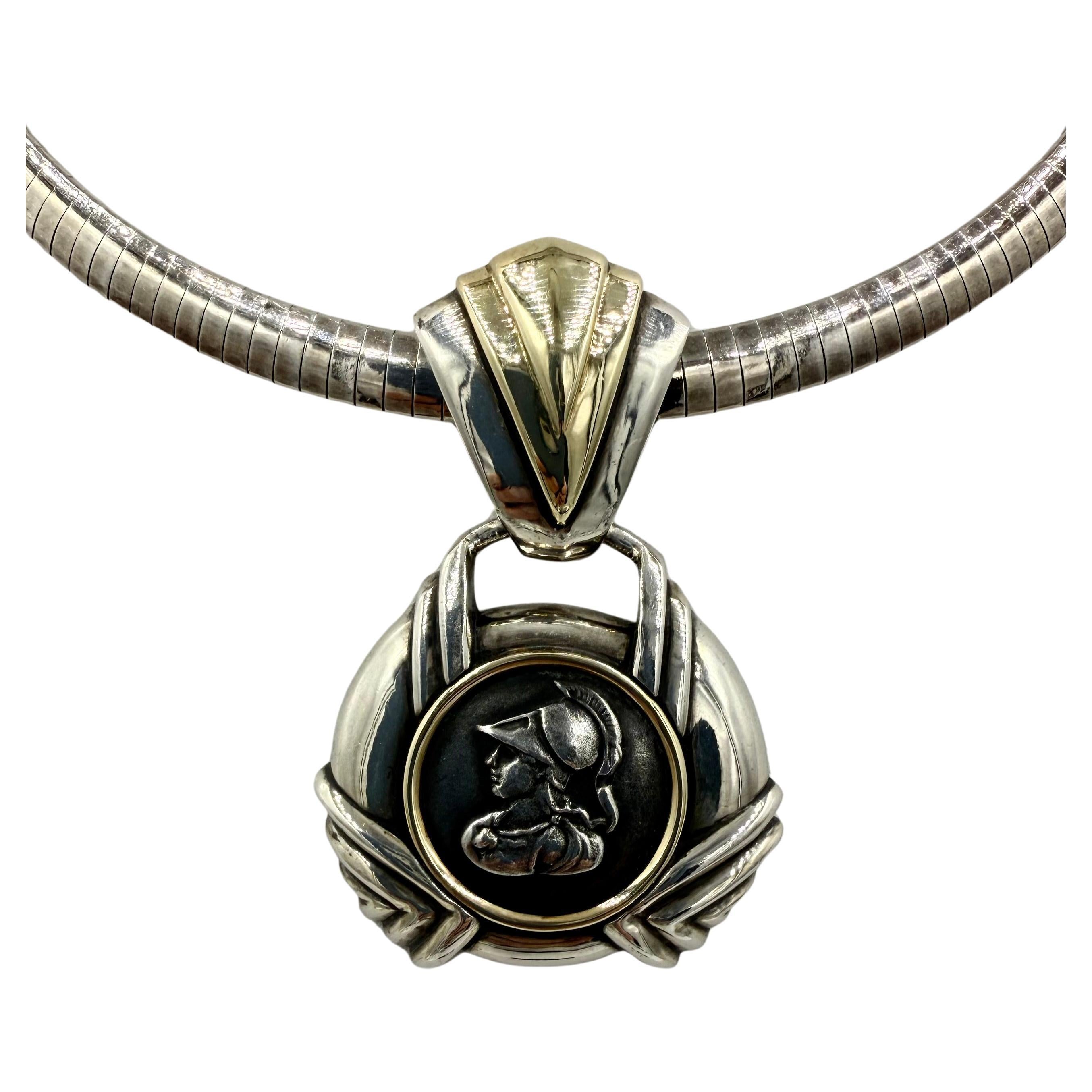 Rigoberto Coin Replica Silver And Gold Slide Pendant Necklace For Sale