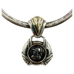 Rigoberto Coin Replica Silver And Gold Slide Pendant Necklace